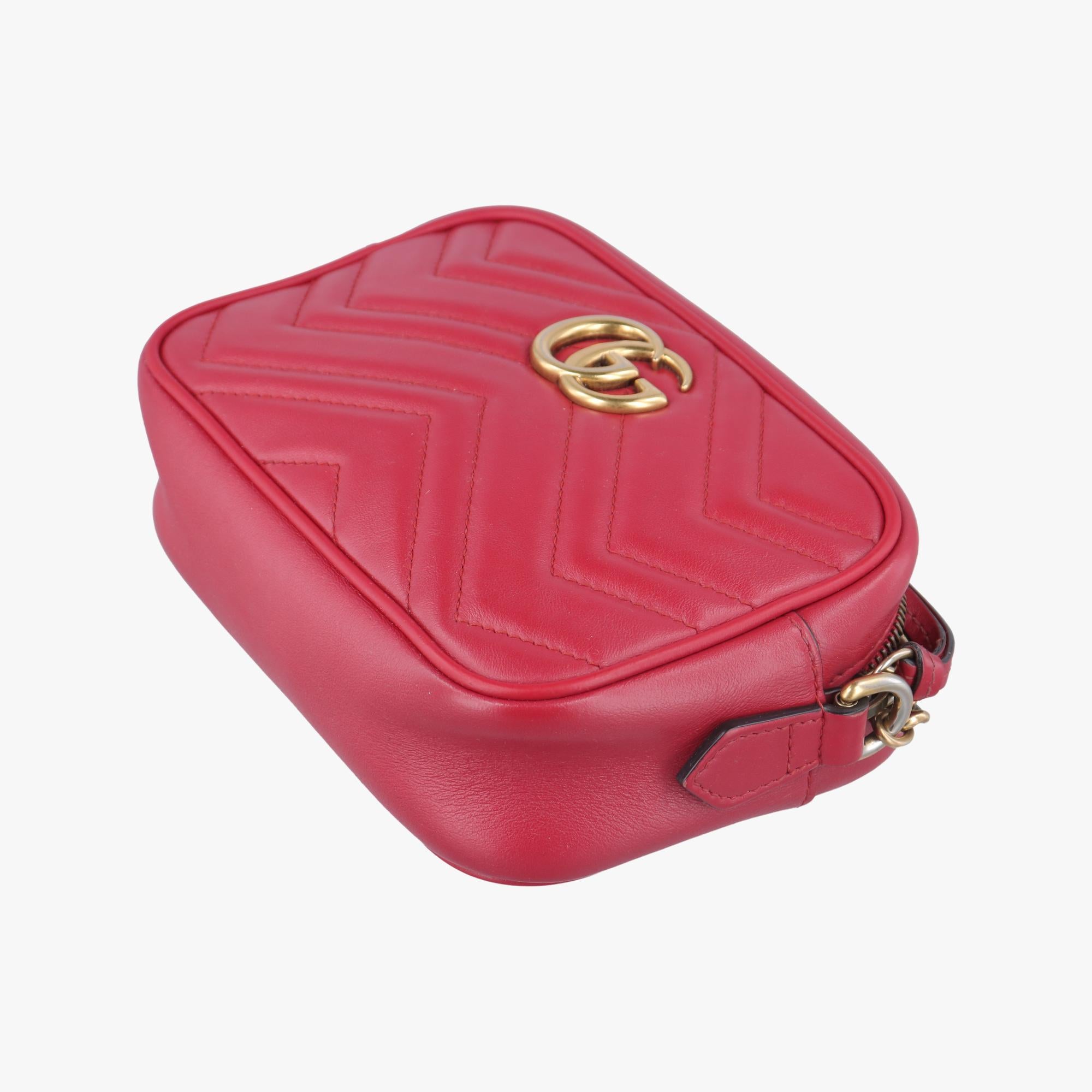 グッチ Gucci ショルダーバッグ レディース GGマーモント レッド レザー 448065 F023352491