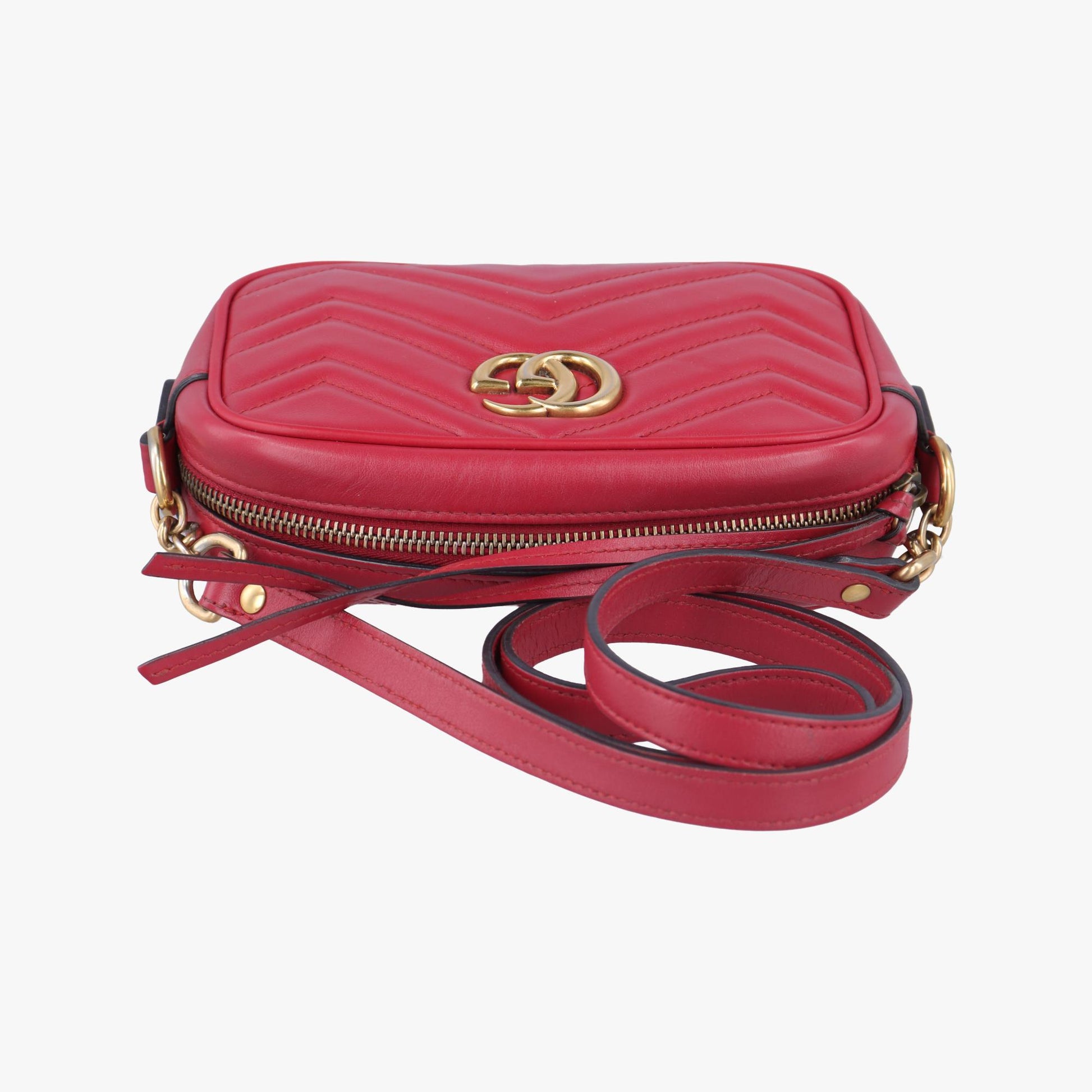 グッチ Gucci ショルダーバッグ レディース GGマーモント レッド レザー 448065 F023352491