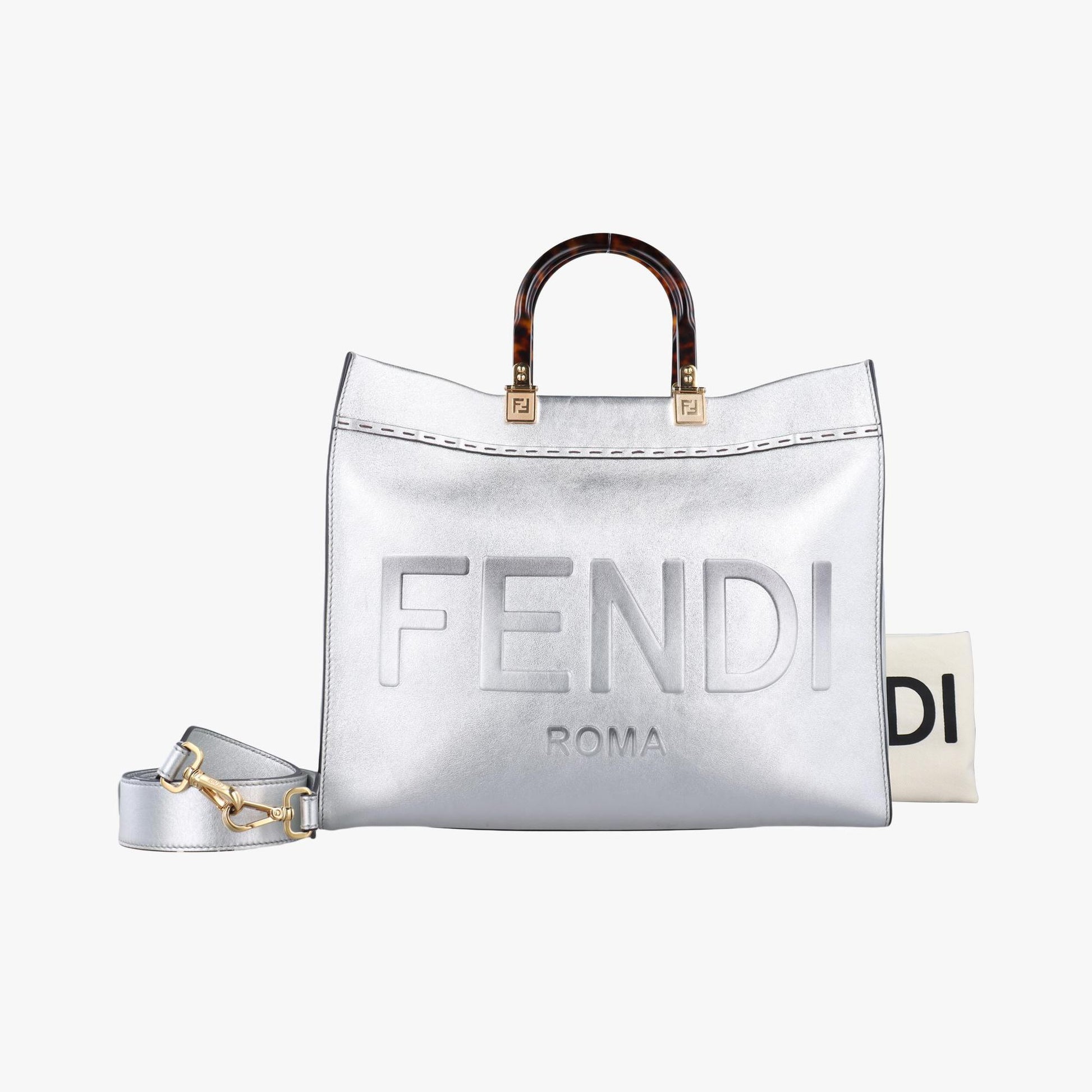 フェンディ Fendi ショルダーバッグ レディース サンシャインミディアム シルバー レザー 8BH386 AJH7 228-10429