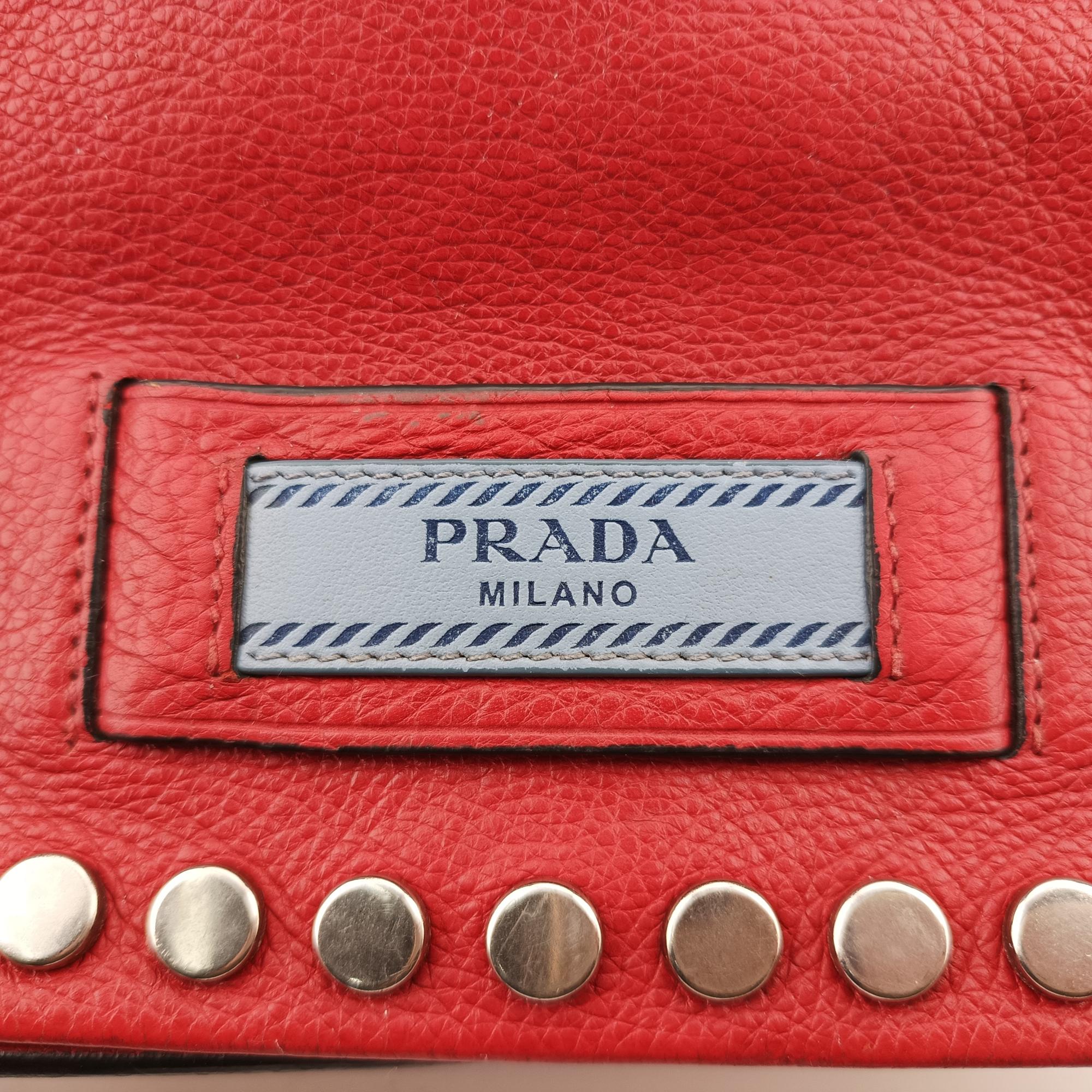 プラダ Prada ショルダーバッグ レディース エティケット レッド レザー 1BD082 260