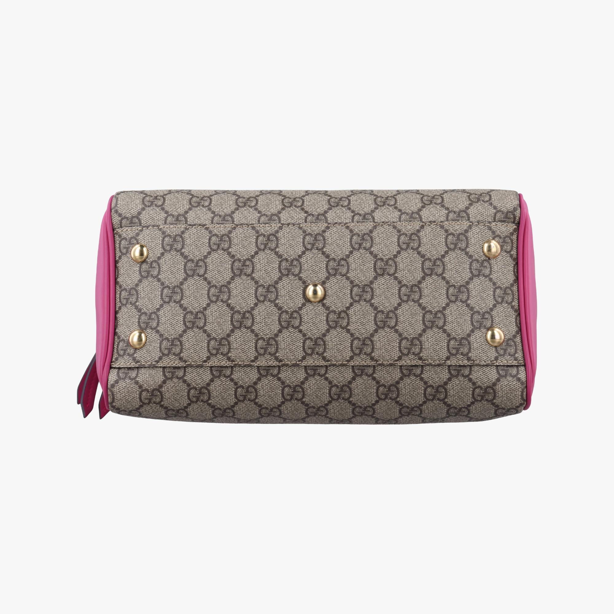 グッチ Gucci ボストンバッグ レディース GGスプリーム グレー PVCコーティングキャンバス×レザー 409529 E020052688