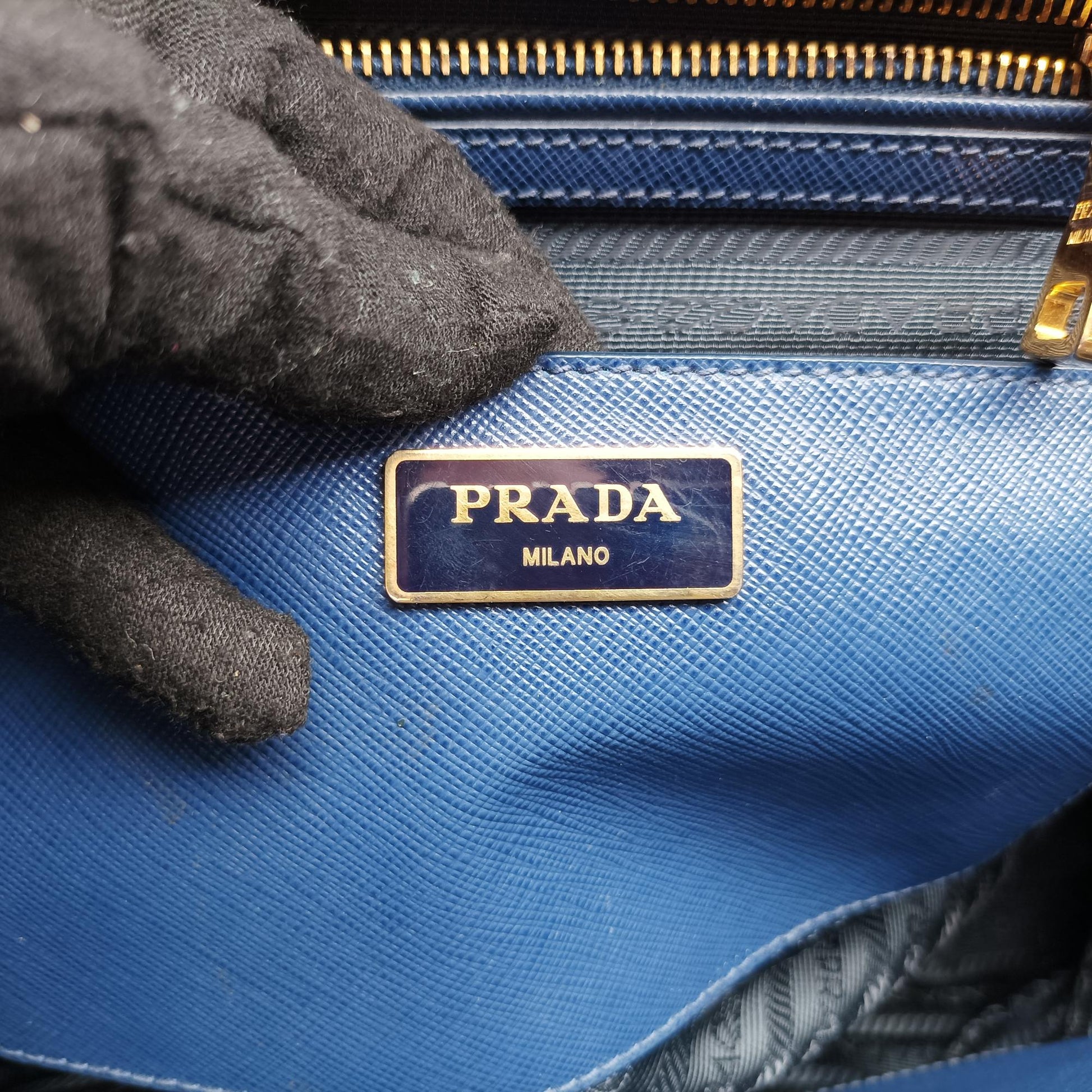 プラダ Prada ハンドバッグ レディース ガレリア ブルー サフィアーノレザー BN2274 31/X 165