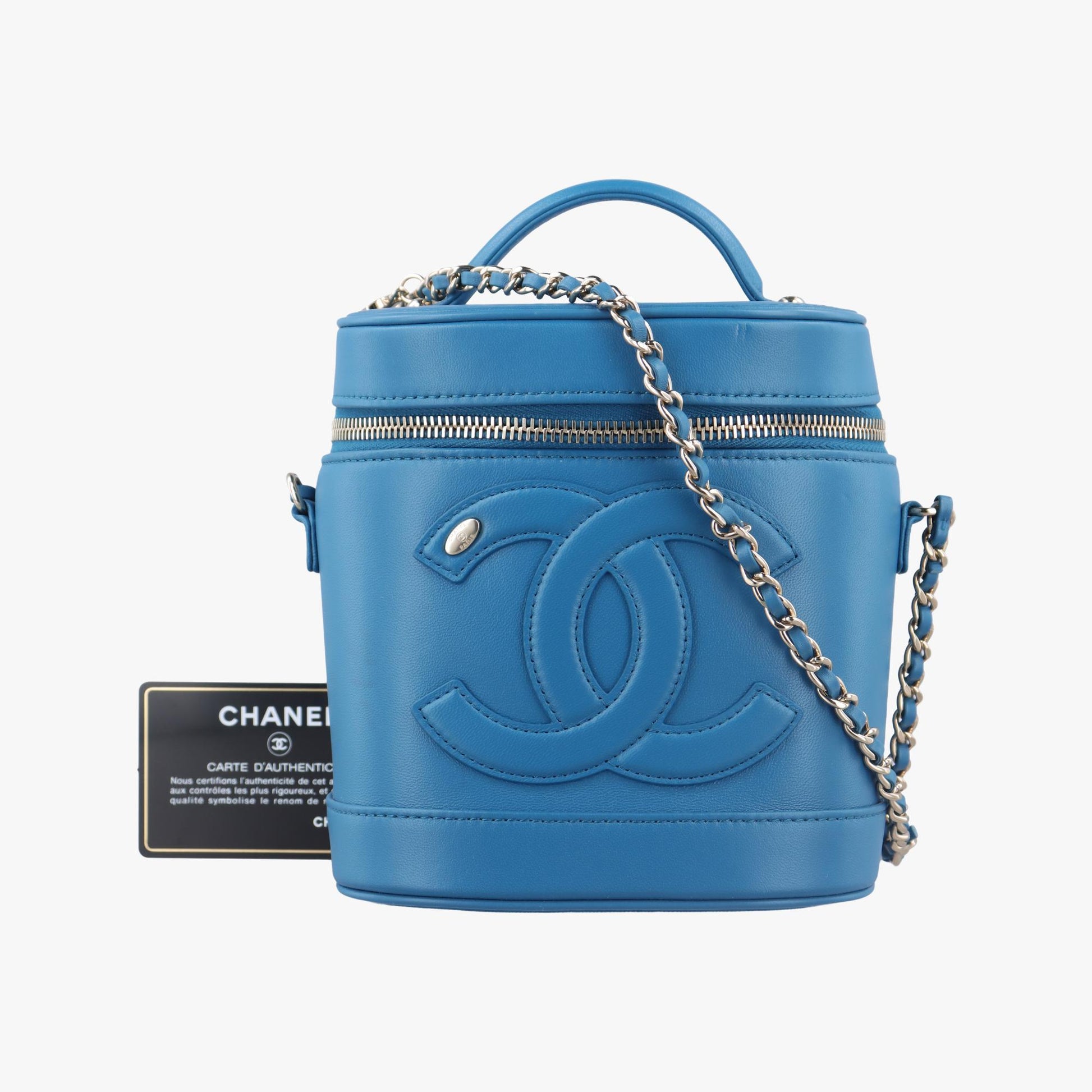 シャネル Chanel ポーチ/バニティ レディース 縦型 バニティ ココマーク ブルー レザー AS0323 28842543