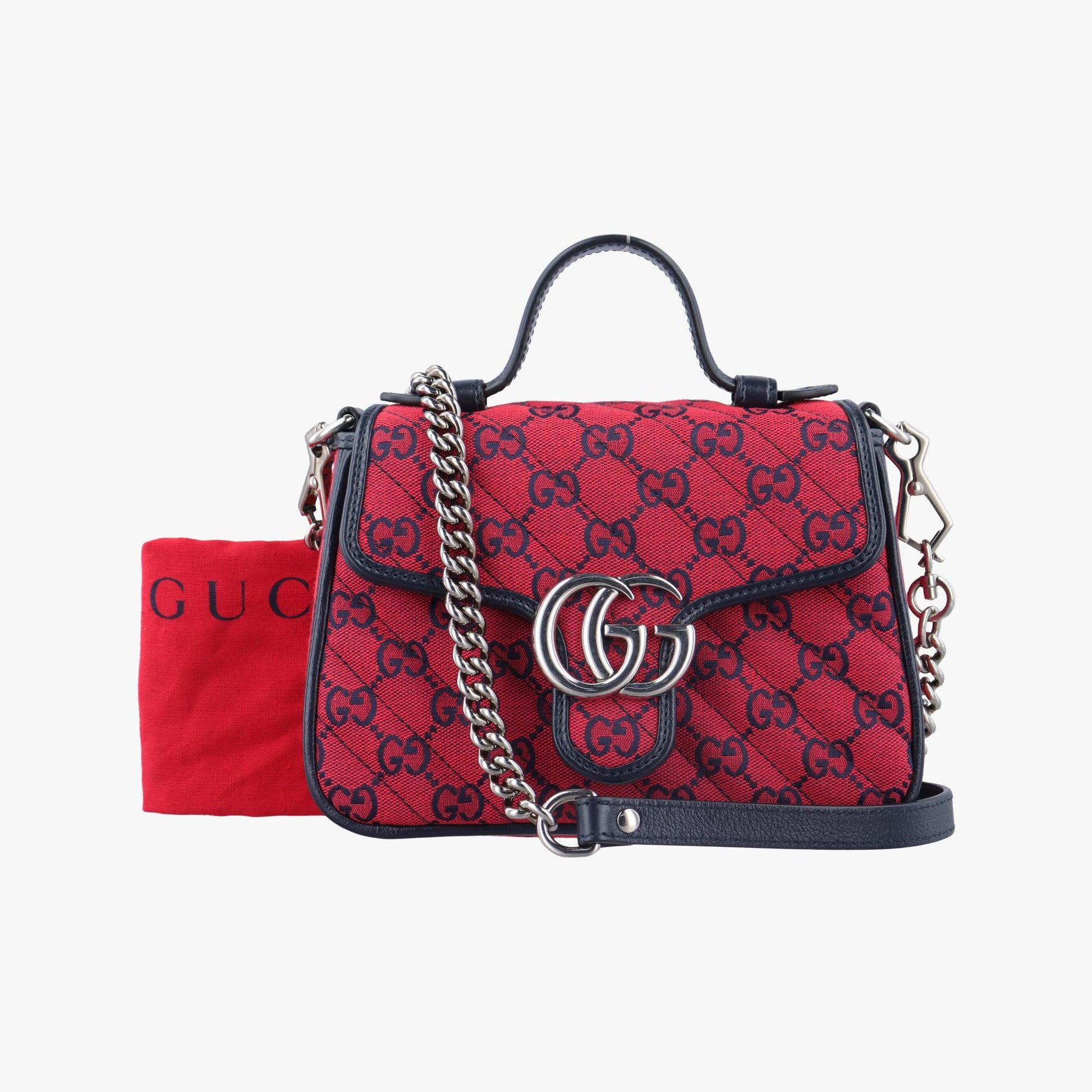 グッチ Gucci ショルダーバッグ レディース GGマーモント レッド レザー×ファブリック 583571 C034467417