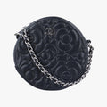 シャネル Chanel ショルダーバッグ レディース カメリア ラウンド ココマーク ブラック ラムスキン AP0118 27493429