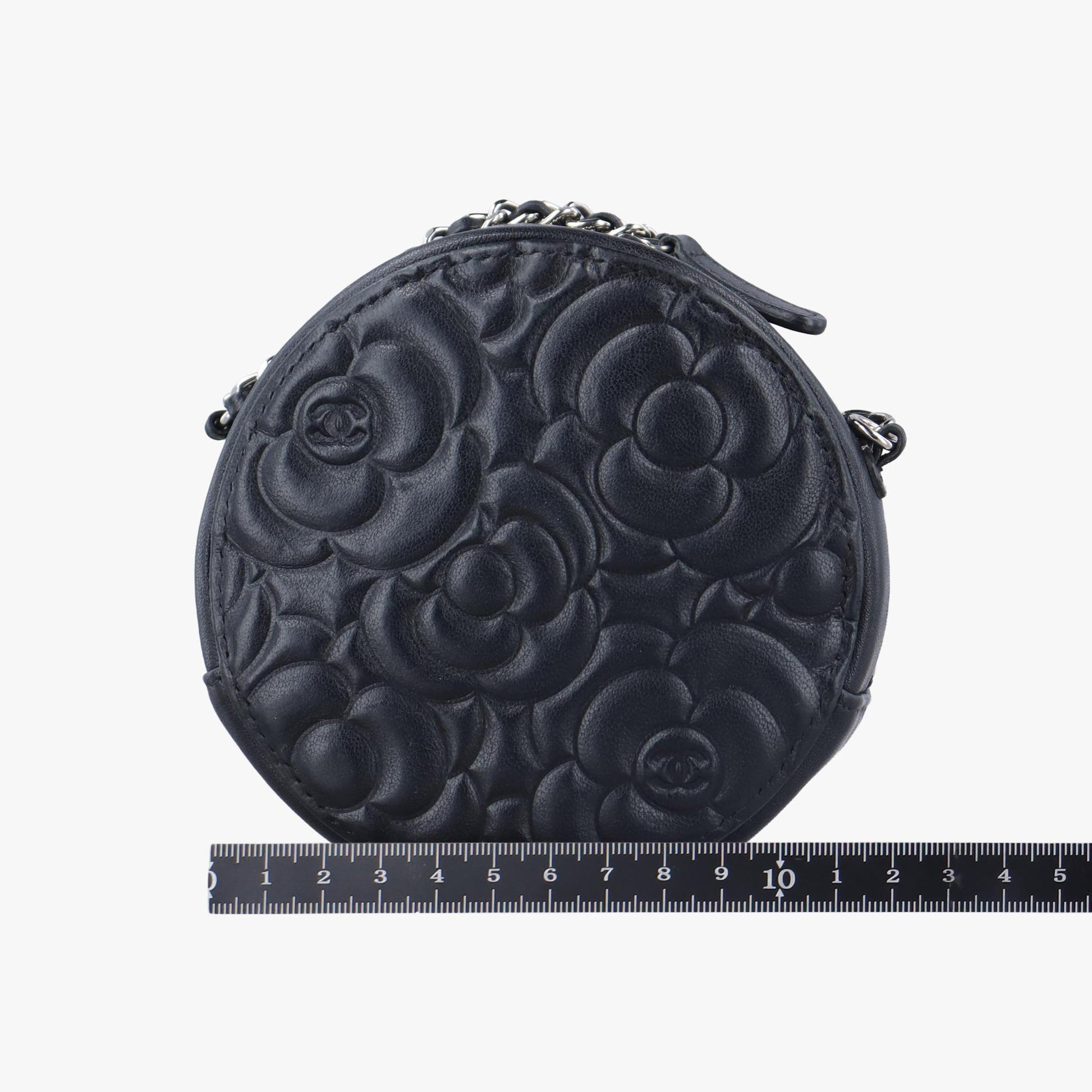 シャネル Chanel ショルダーバッグ レディース カメリア ラウンド ココマーク ブラック ラムスキン AP0118 27493429