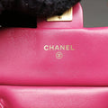 シャネル Chanel ショルダーバッグ レディース レディ ハンドル フラップ カード ホルダー ローズ レッド ラムスキン AP2271 31500062
