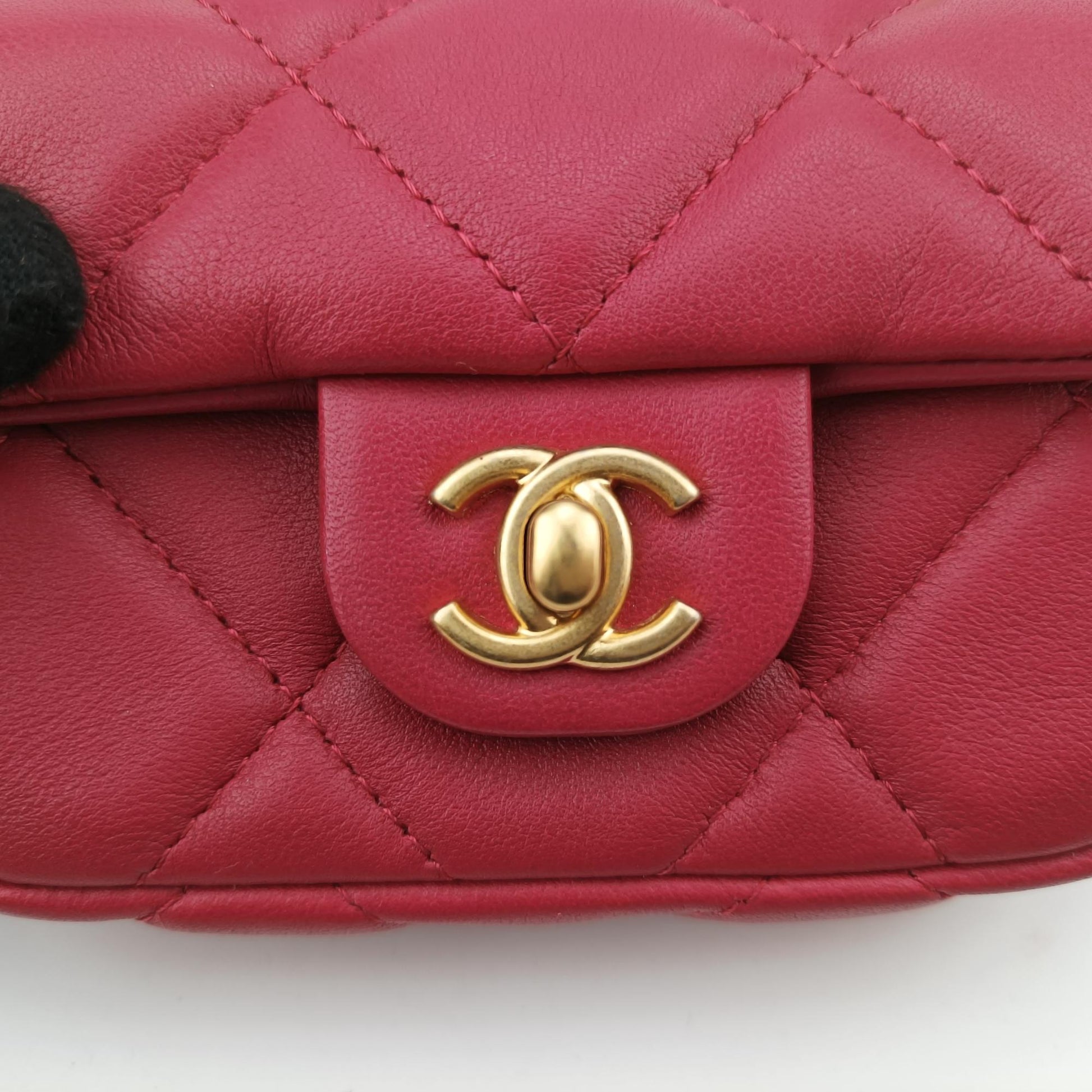 シャネル Chanel ショルダーバッグ レディース レディ ハンドル フラップ カード ホルダー ローズ レッド ラムスキン AP2271 31500062