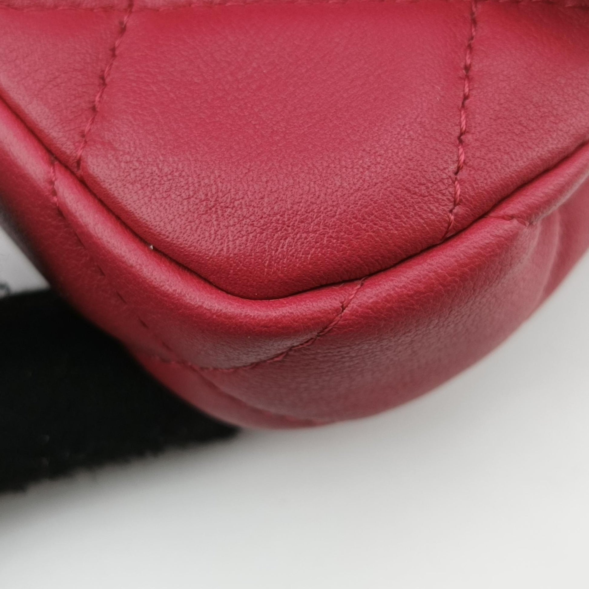 シャネル Chanel ショルダーバッグ レディース レディ ハンドル フラップ カード ホルダー ローズ レッド ラムスキン AP2271 31500062
