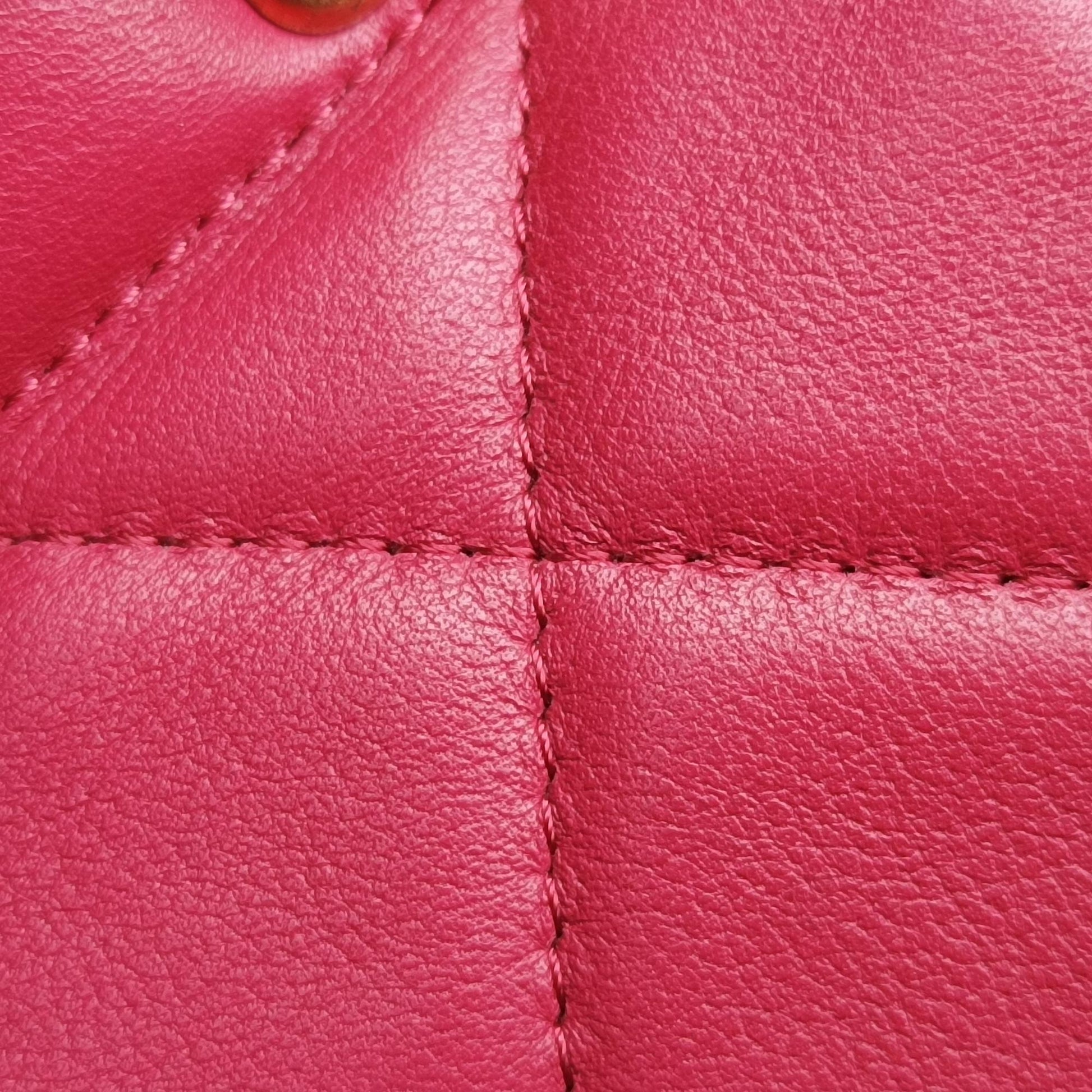 シャネル Chanel ショルダーバッグ レディース レディ ハンドル フラップ カード ホルダー ローズ レッド ラムスキン AP2271 31500062