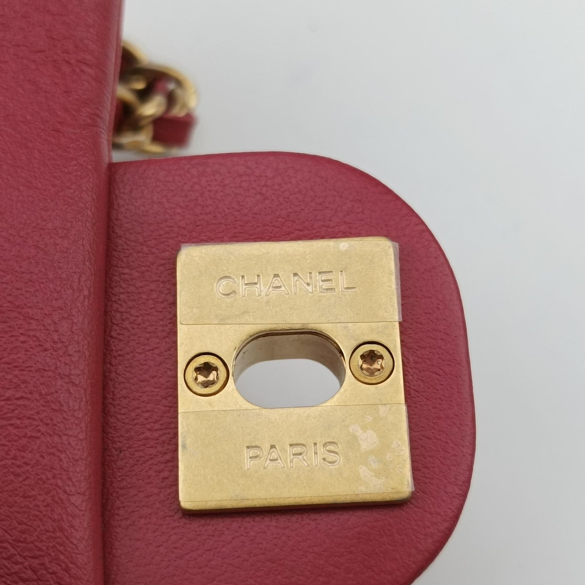 シャネル Chanel ショルダーバッグ レディース レディ ハンドル フラップ カード ホルダー ローズ レッド ラムスキン AP2271 31500062