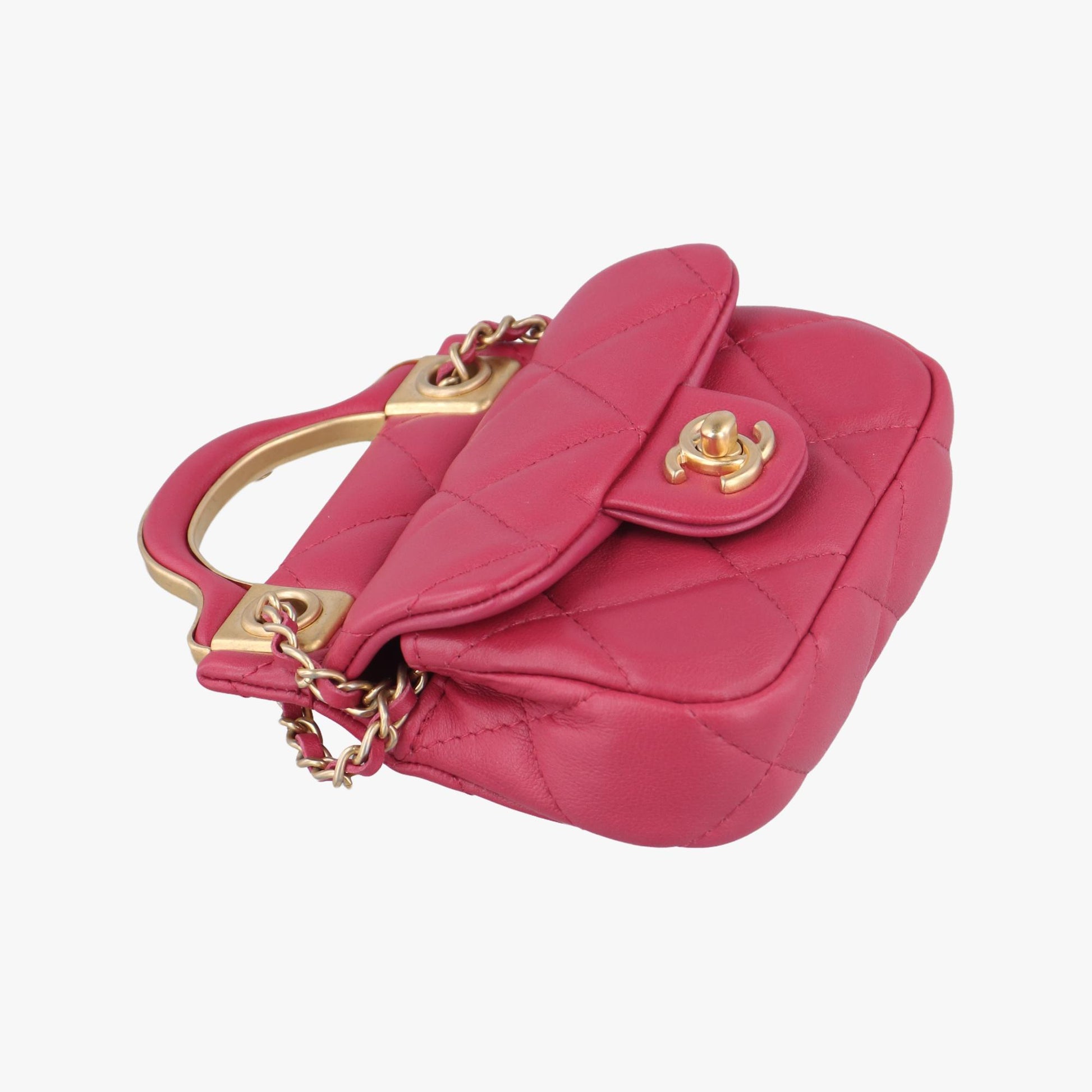 シャネル Chanel ショルダーバッグ レディース レディ ハンドル フラップ カード ホルダー ローズ レッド ラムスキン AP2271 31500062