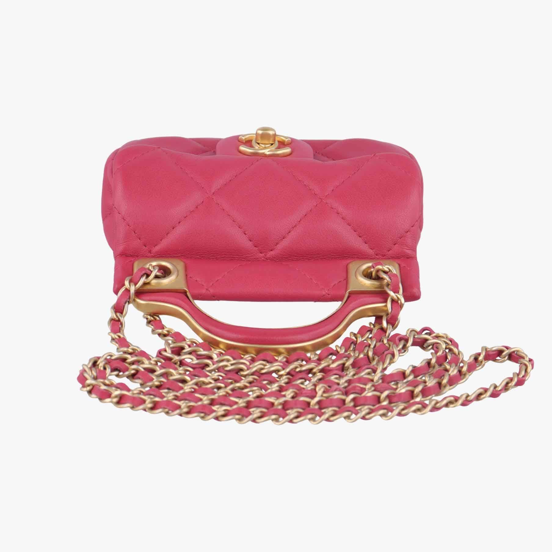 シャネル Chanel ショルダーバッグ レディース レディ ハンドル フラップ カード ホルダー ローズ レッド ラムスキン AP2271 31500062