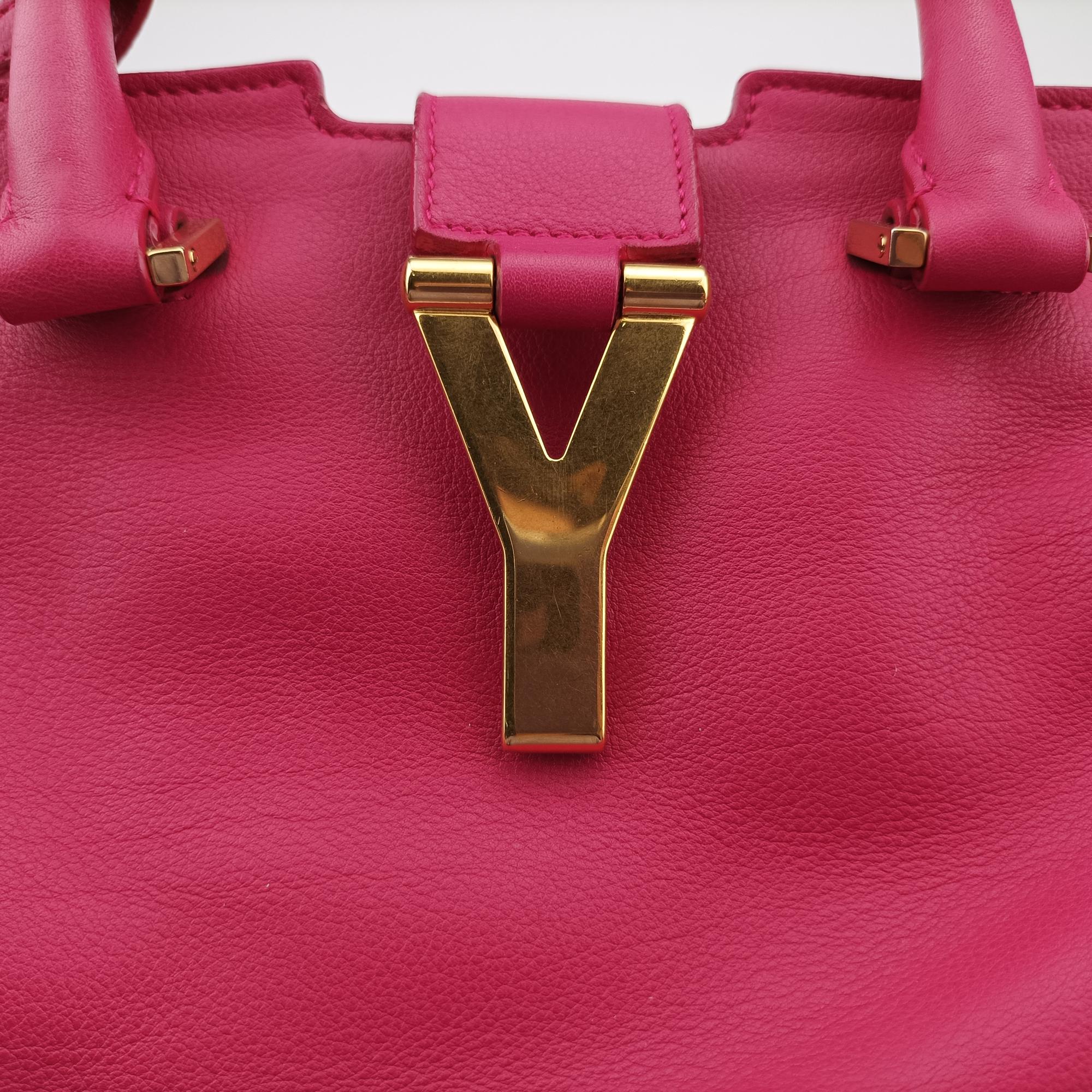 イヴサンローラン Yves saint Laurent ショルダーバッグ レディース Yライン プチカバス ローズ レッド レザー 311210.527411