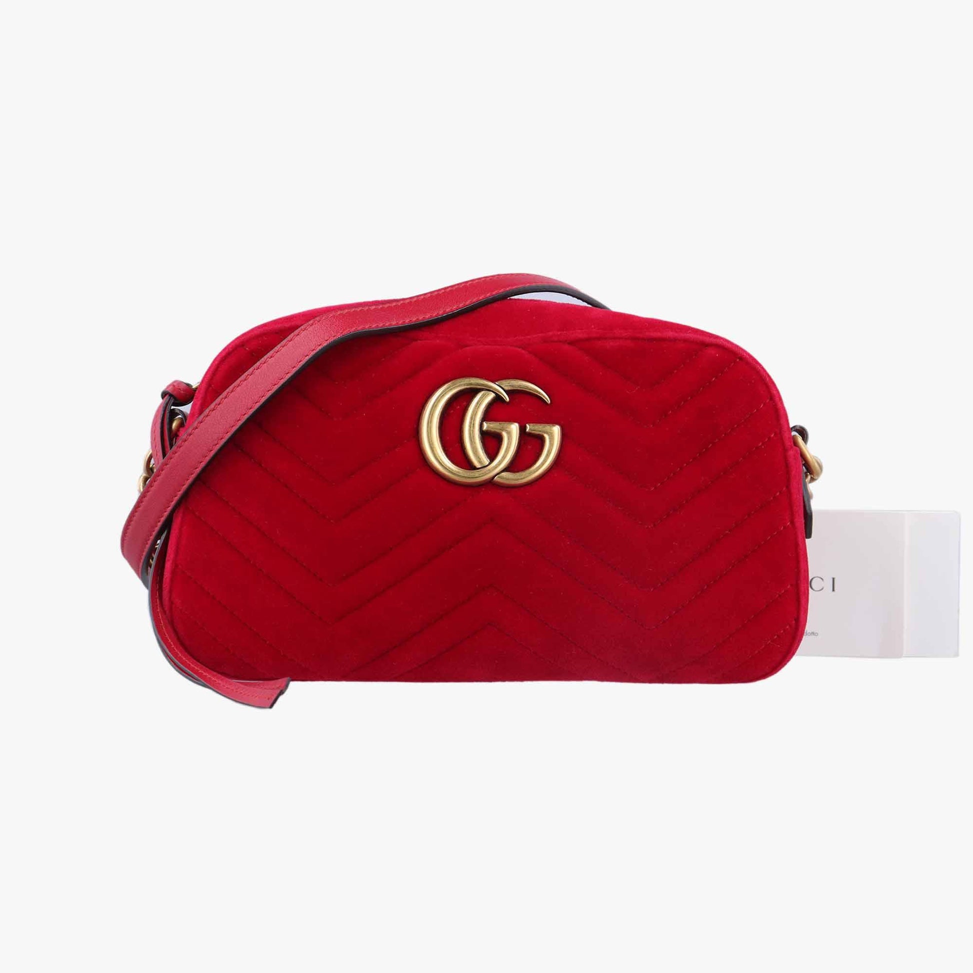 グッチ Gucci ショルダーバッグ レディース GGマーモント レッド ベロア 447632 D024895937