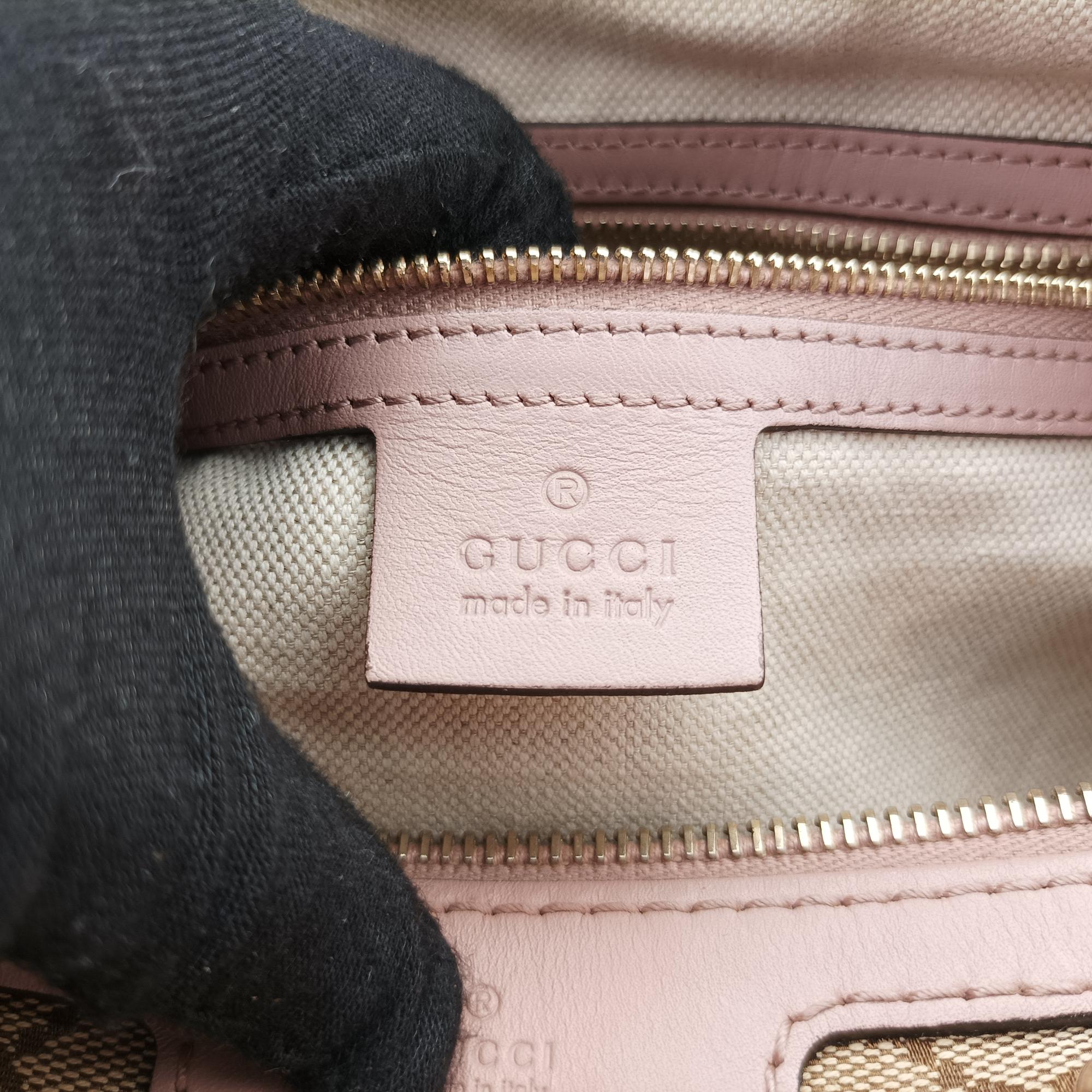 グッチ Gucci ボストンバッグ レディース シェリーライン カーキ ファブリック×レザー 247205 I014119880