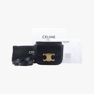 セリーヌ Celine ショルダーバッグ レディース ミニ トリオンフ ブラック レザー F-RG-1292