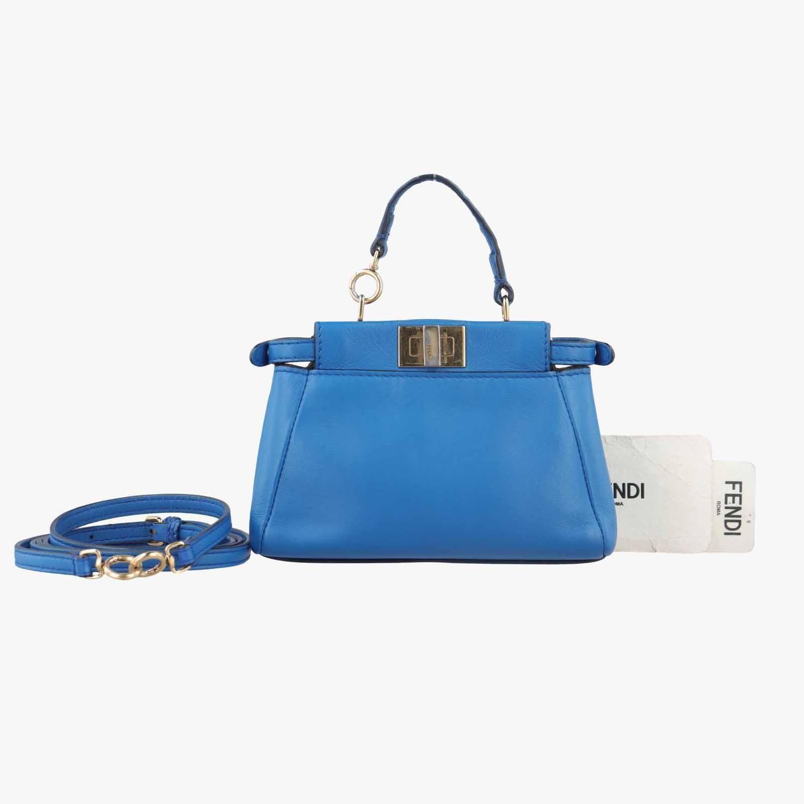 フェンディ Fendi ショルダーバッグ レディース マイクロピーカブー ブルー レザー 8M0355-K47-159-9290