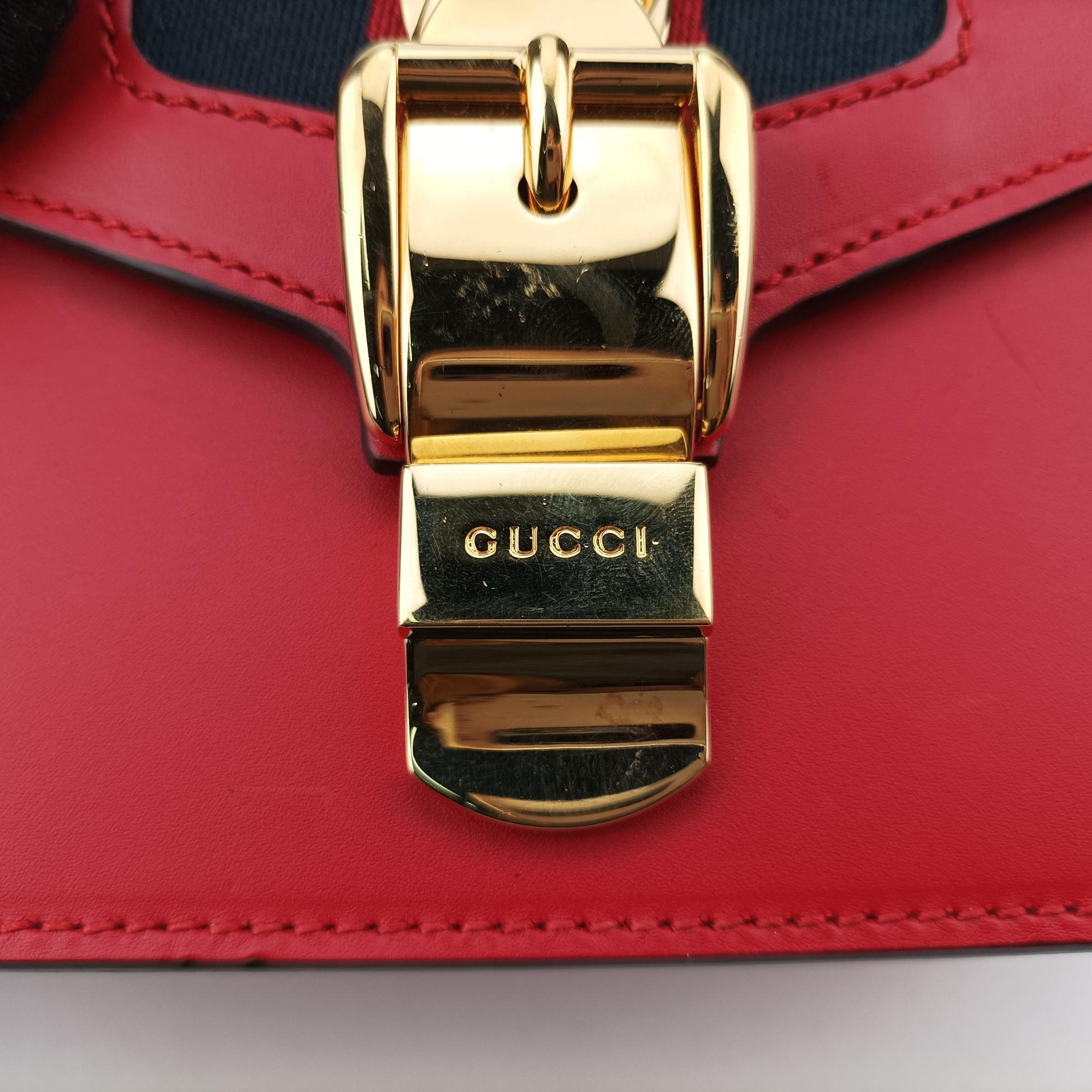 グッチ Gucci ショルダーバッグ レディース シルヴィ レッド レザー 431666 F020550008