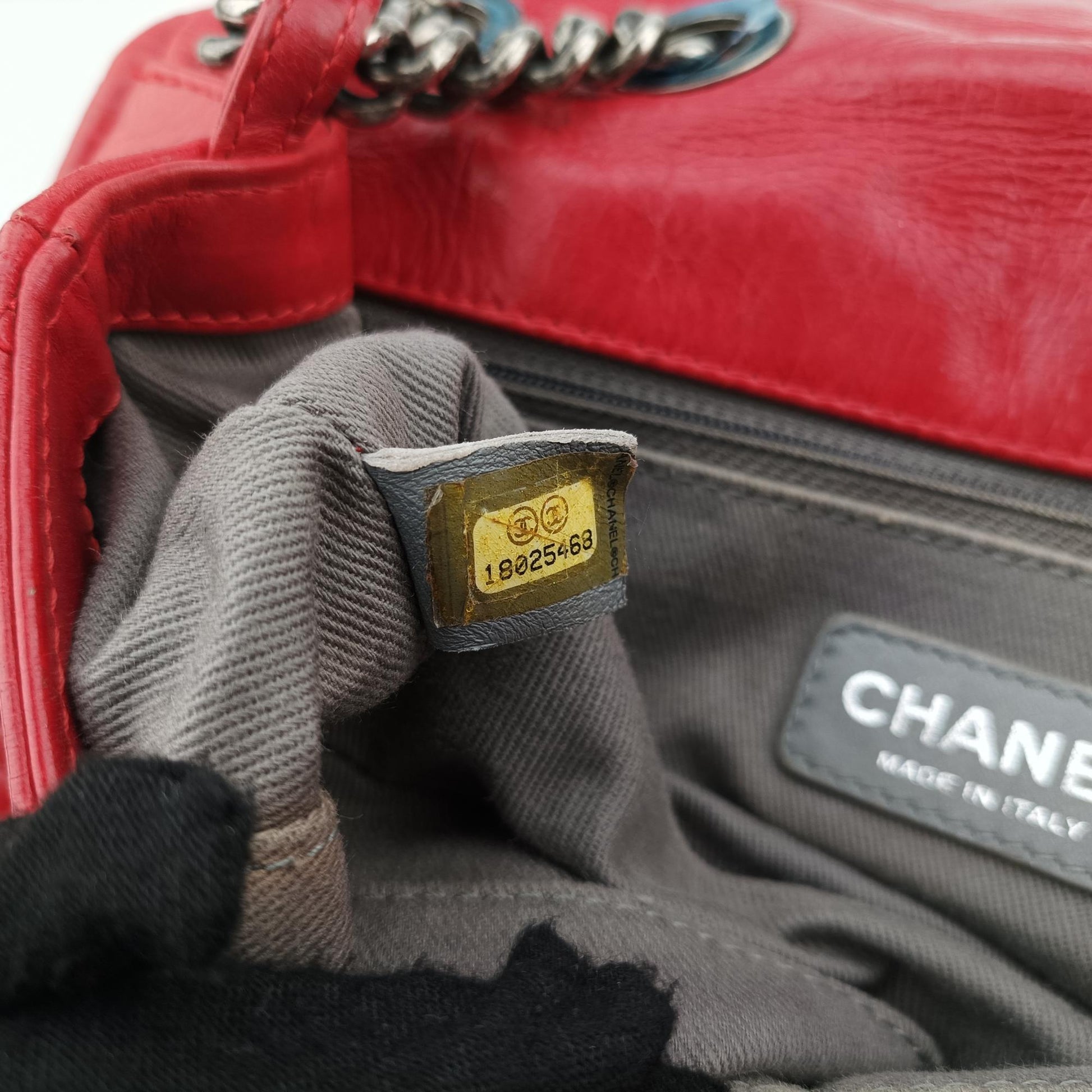 シャネル Chanel ショルダーバッグ レディース フロント チェーン シングル フラップ レッド レザー A67702 18025468