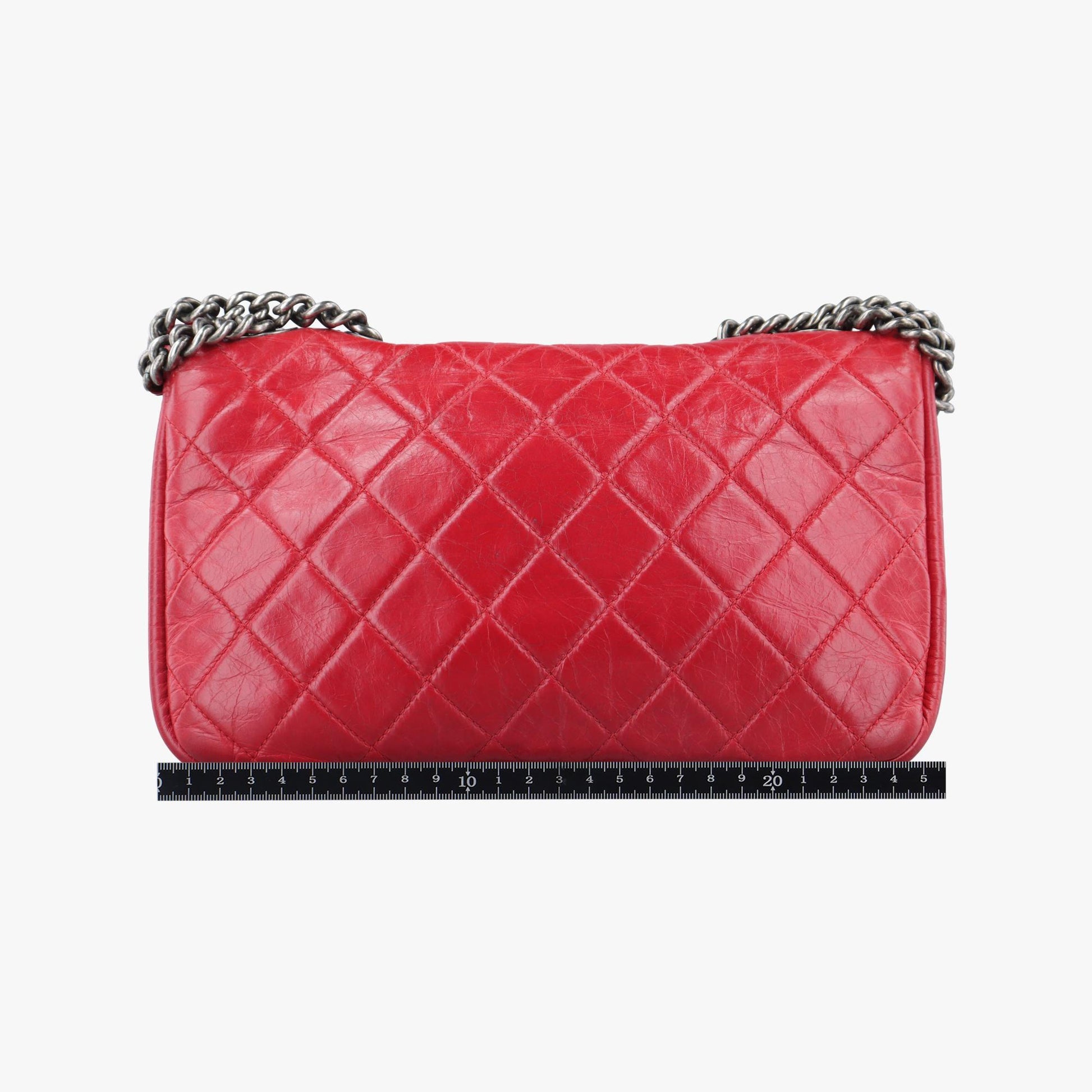 シャネル Chanel ショルダーバッグ レディース フロント チェーン シングル フラップ レッド レザー A67702 18025468