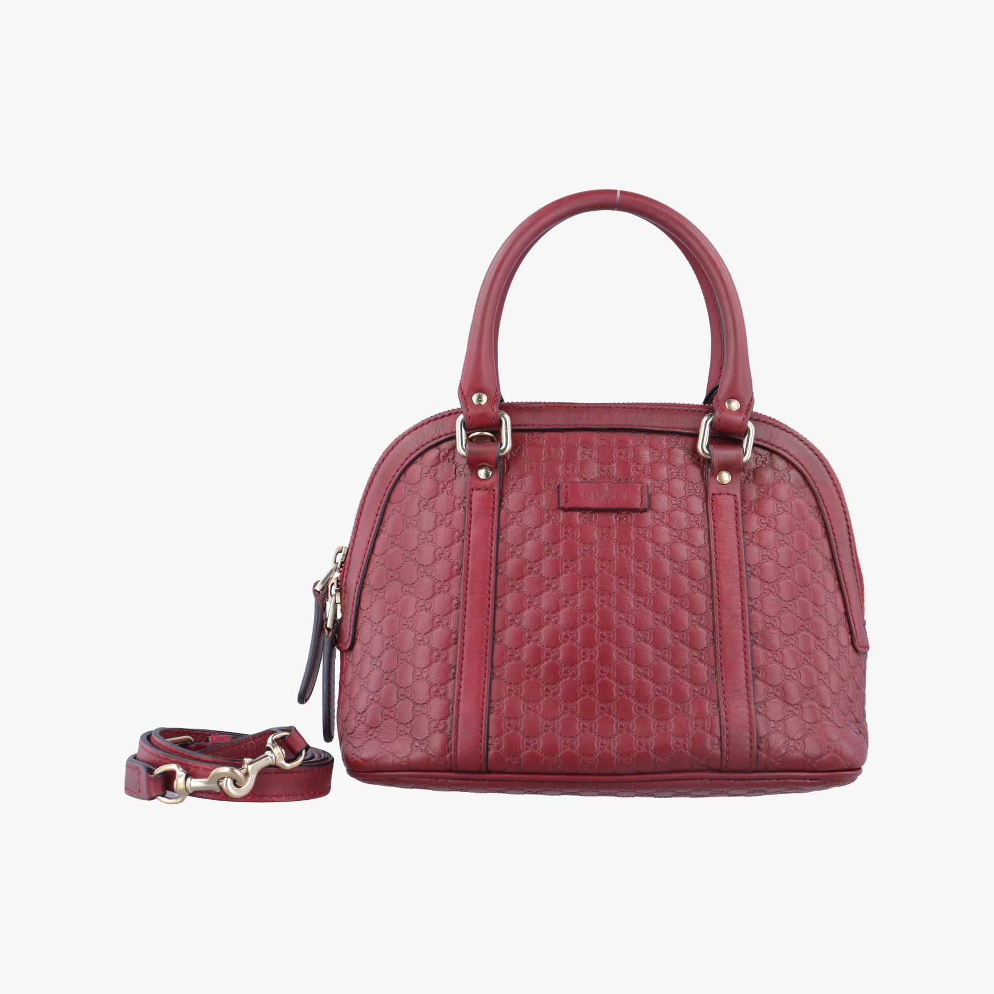 グッチ Gucci ショルダーバッグ レディース マイクログッチシマ ワインレッド レザー 449654 A023016157