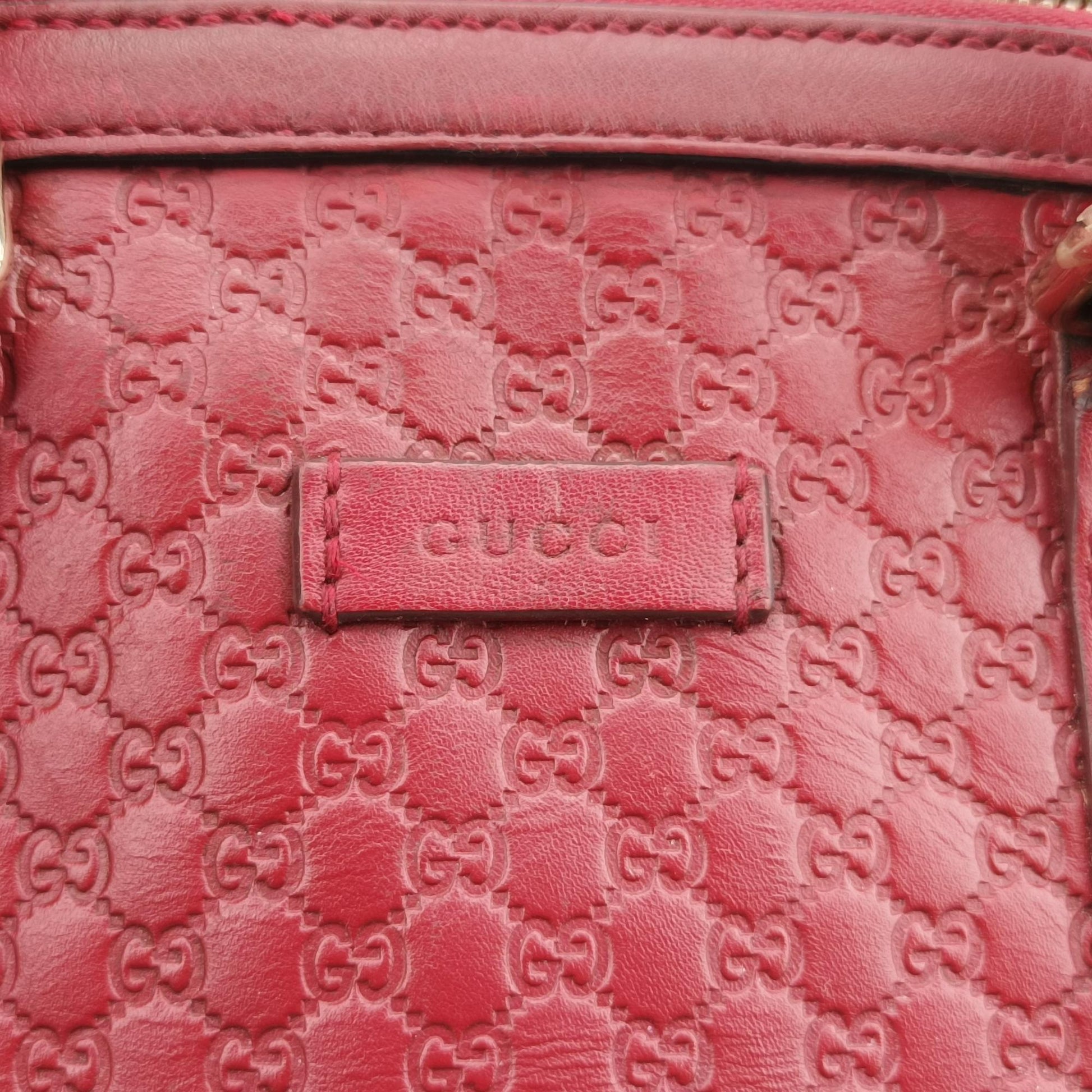 グッチ Gucci ショルダーバッグ レディース マイクログッチシマ ワインレッド レザー 449654 A023016157