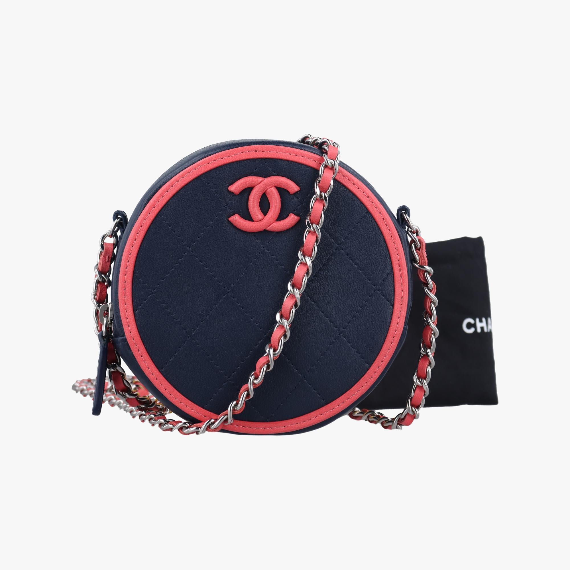 シャネル Chanel ショルダーバッグ レディース カラー ポップ CC ラウンド マトラッセ レッド ラムスキン AP0060 27472799