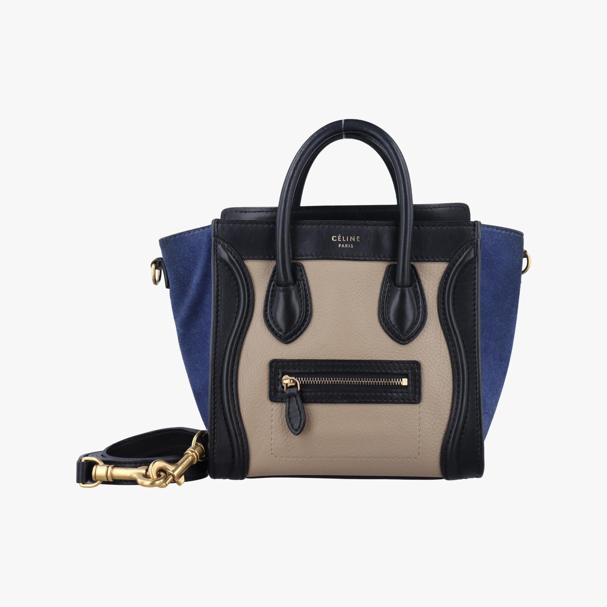 セリーヌ Celine ショルダーバッグ レディース ラゲージナノショッパー マルチカラー スエード×レザー S-AT-1103 S-MM-1103