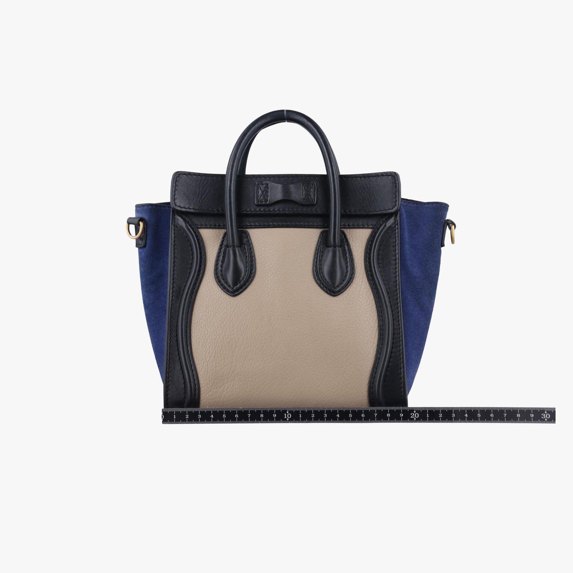 セリーヌ Celine ショルダーバッグ レディース ラゲージナノショッパー マルチカラー スエード×レザー S-AT-1103 S-MM-1103