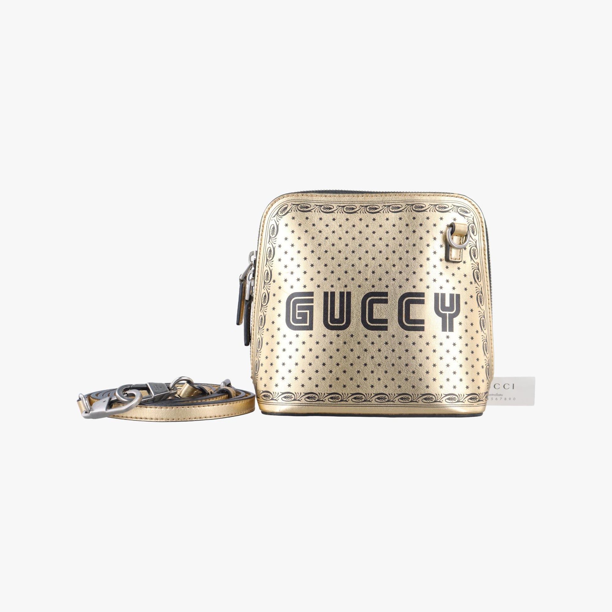 グッチ Gucci ショルダーバッグ レディース セガ コラボ GUCCYプリント ゴールド レザー 511189 A024878559