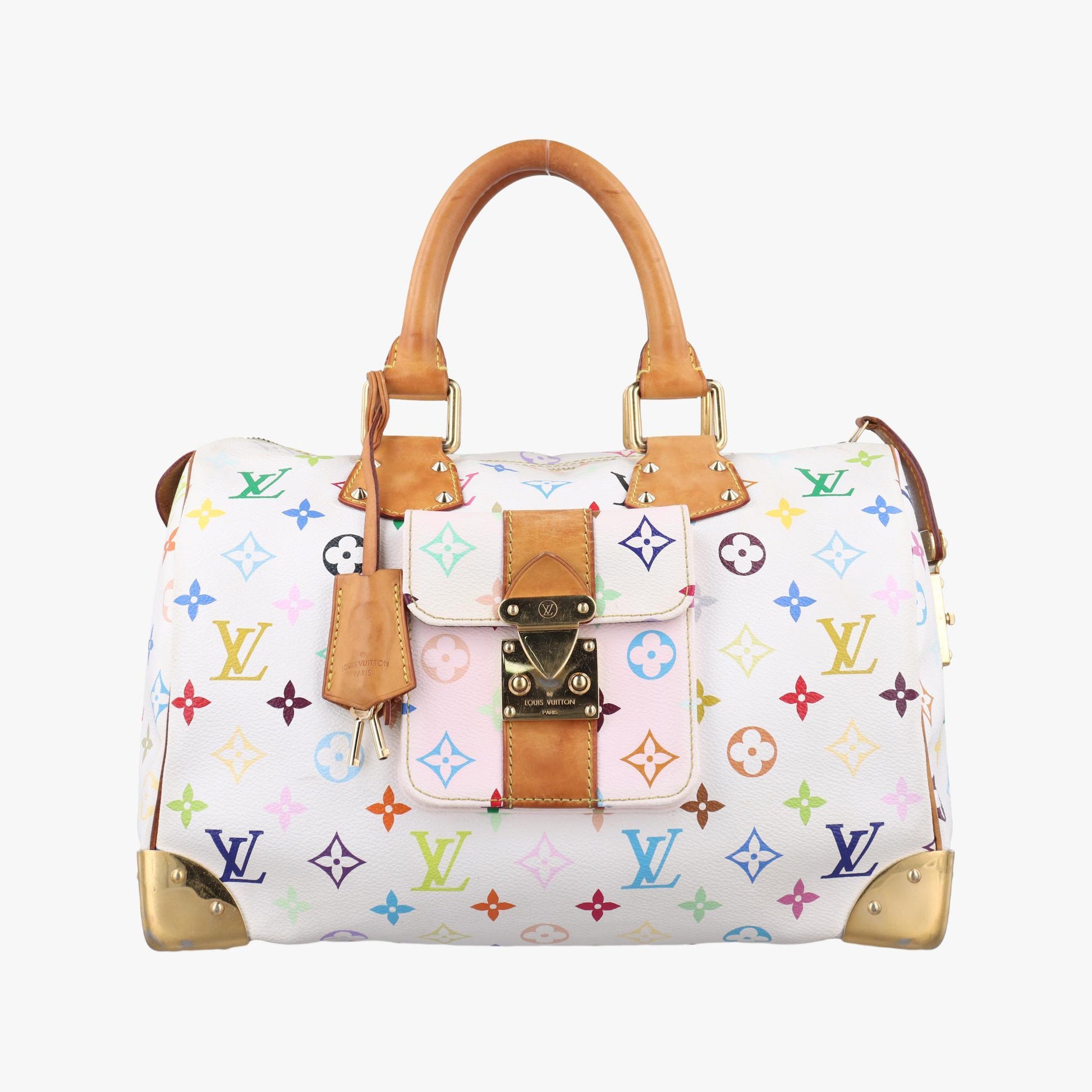 ルイヴィトン Louis Vuitton ボストンバッグ レディース スピーディ30 ホワイト モノグラム マルチカラー M92643 RI2104