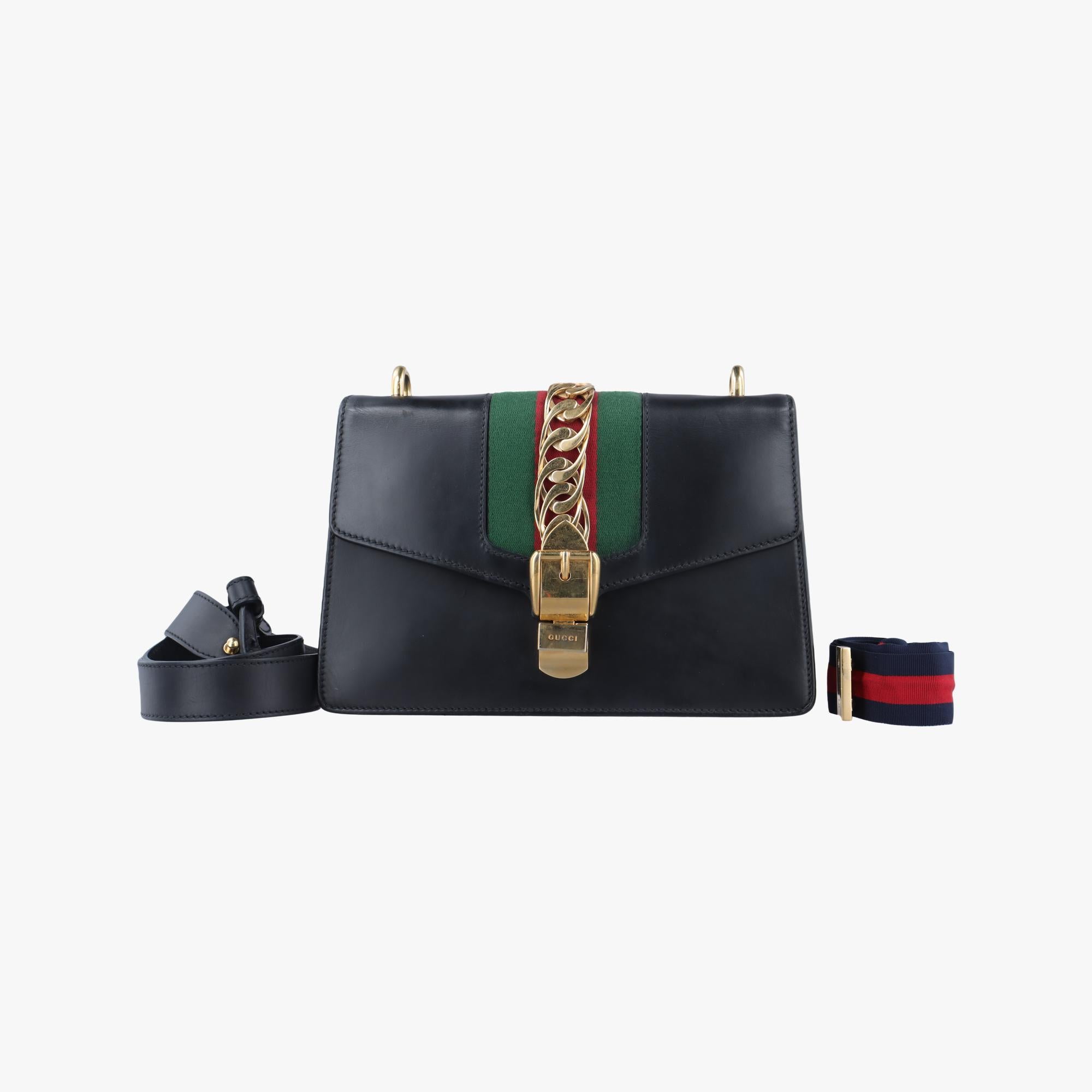 グッチ Gucci ショルダーバッグ レディース シルヴィ ブラック レザー 421882 A020218394