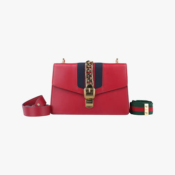 グッチ Gucci ショルダーバッグ レディース シルヴィ レッド レザー 421882 E023103359