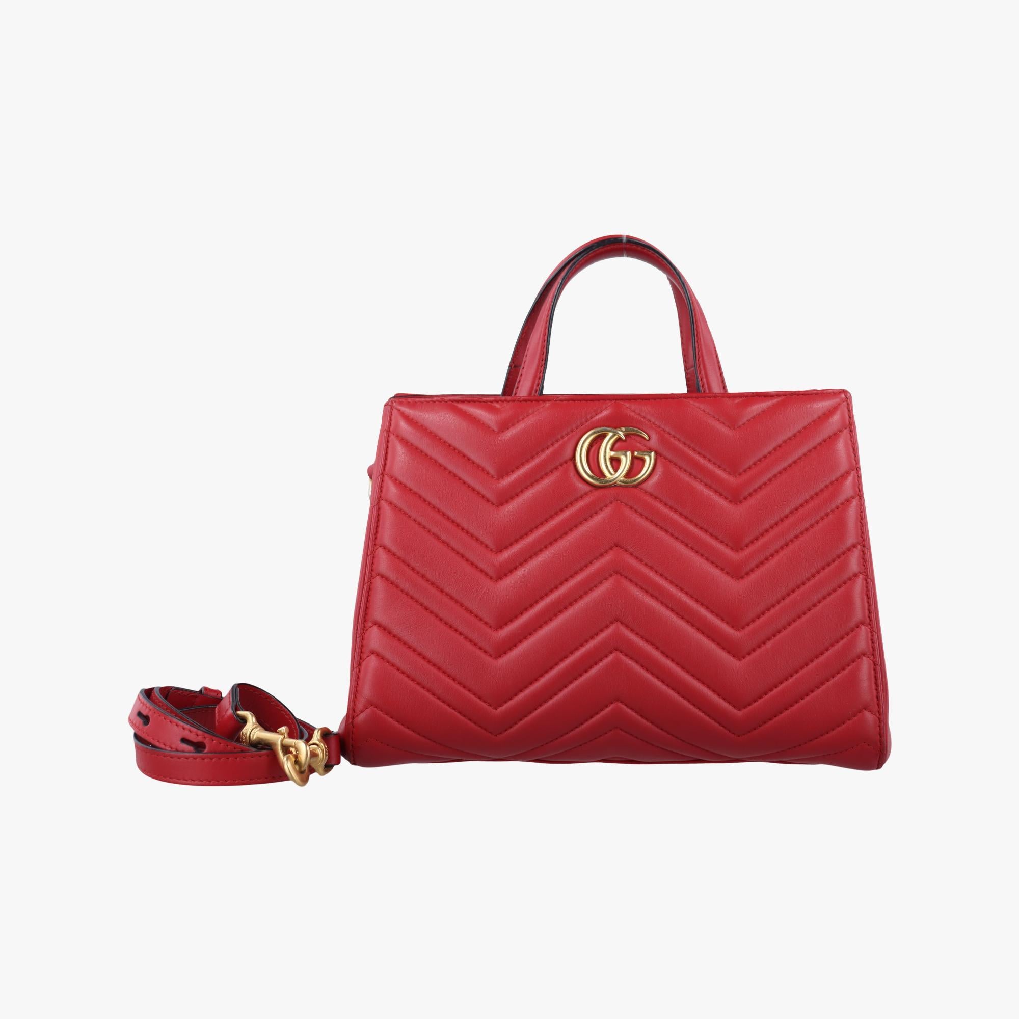 グッチ Gucci ショルダーバッグ レディース GGマーモント レッド レザー 448054 E020082058