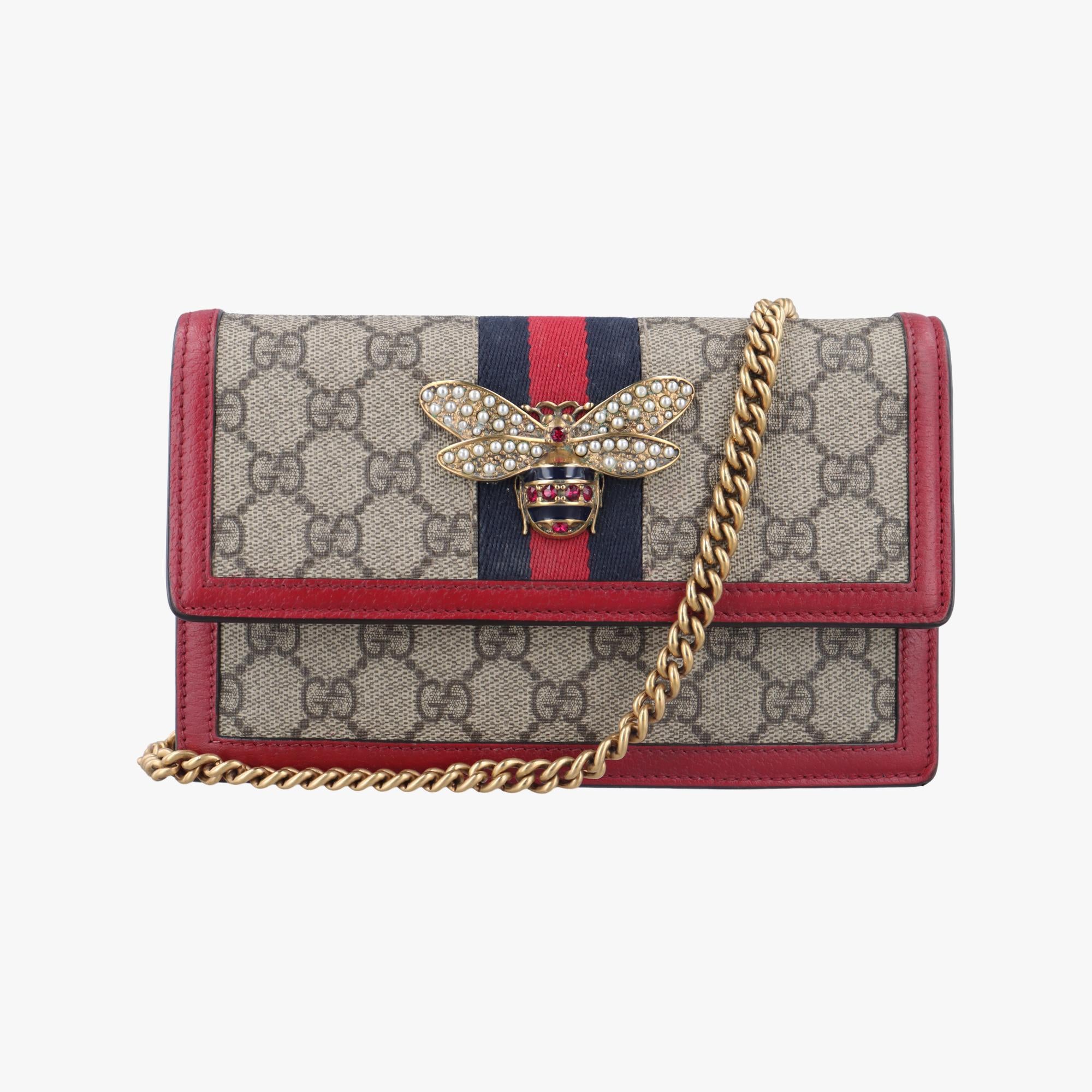 グッチ Gucci ショルダーバッグ レディース クイーン マーガレット グレー PVCコーティングキャンバス×レザー 476079