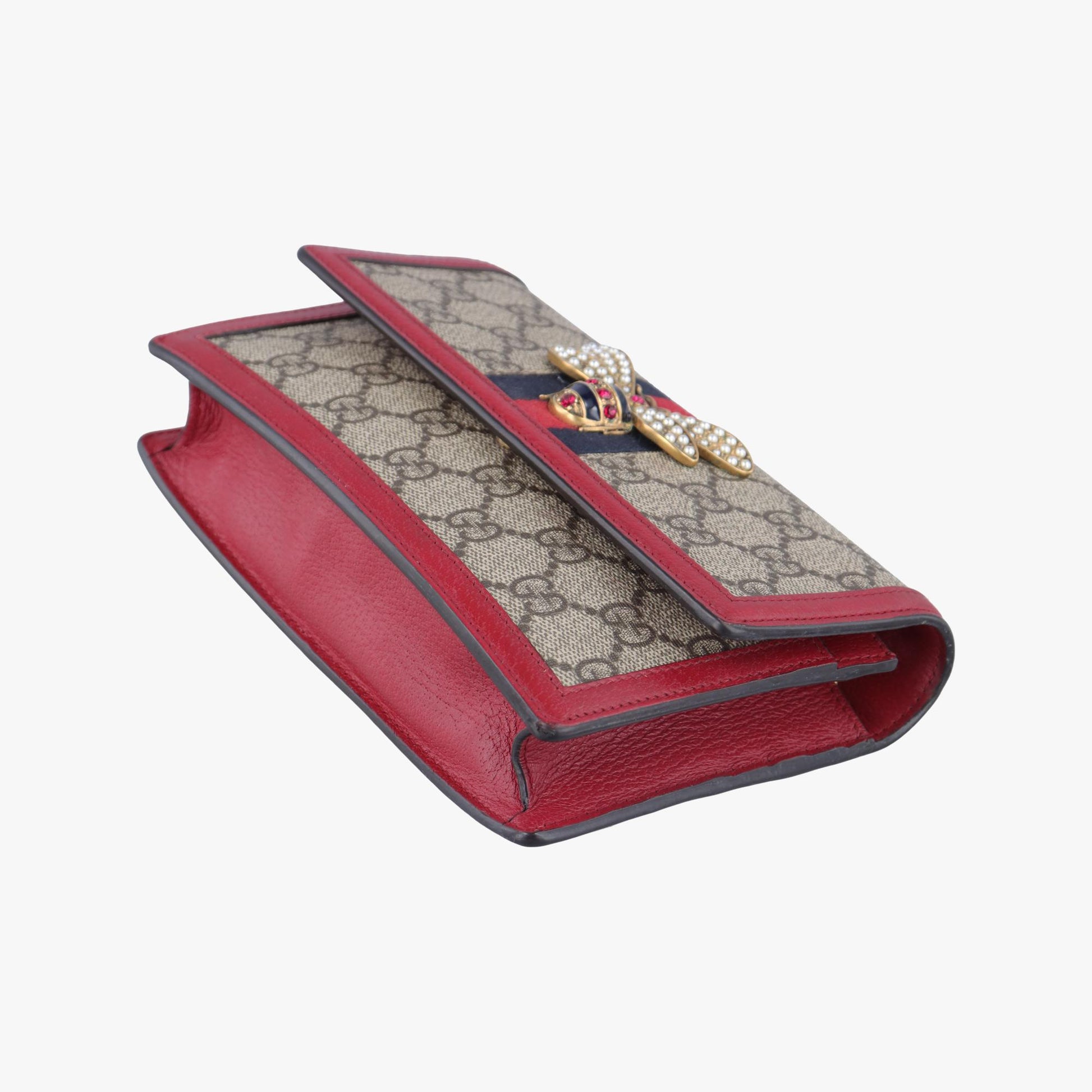 グッチ Gucci ショルダーバッグ レディース クイーン マーガレット グレー PVCコーティングキャンバス×レザー 476079