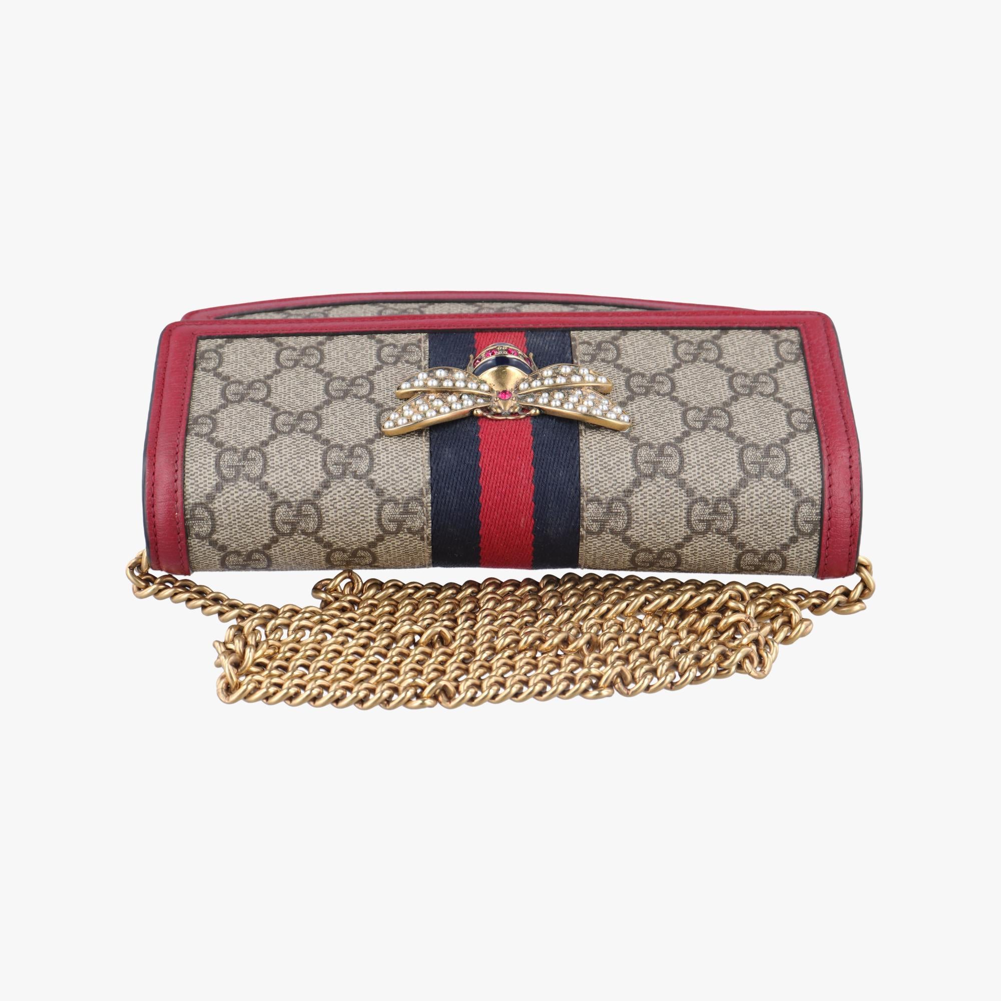 グッチ Gucci ショルダーバッグ レディース クイーン マーガレット グレー PVCコーティングキャンバス×レザー 476079