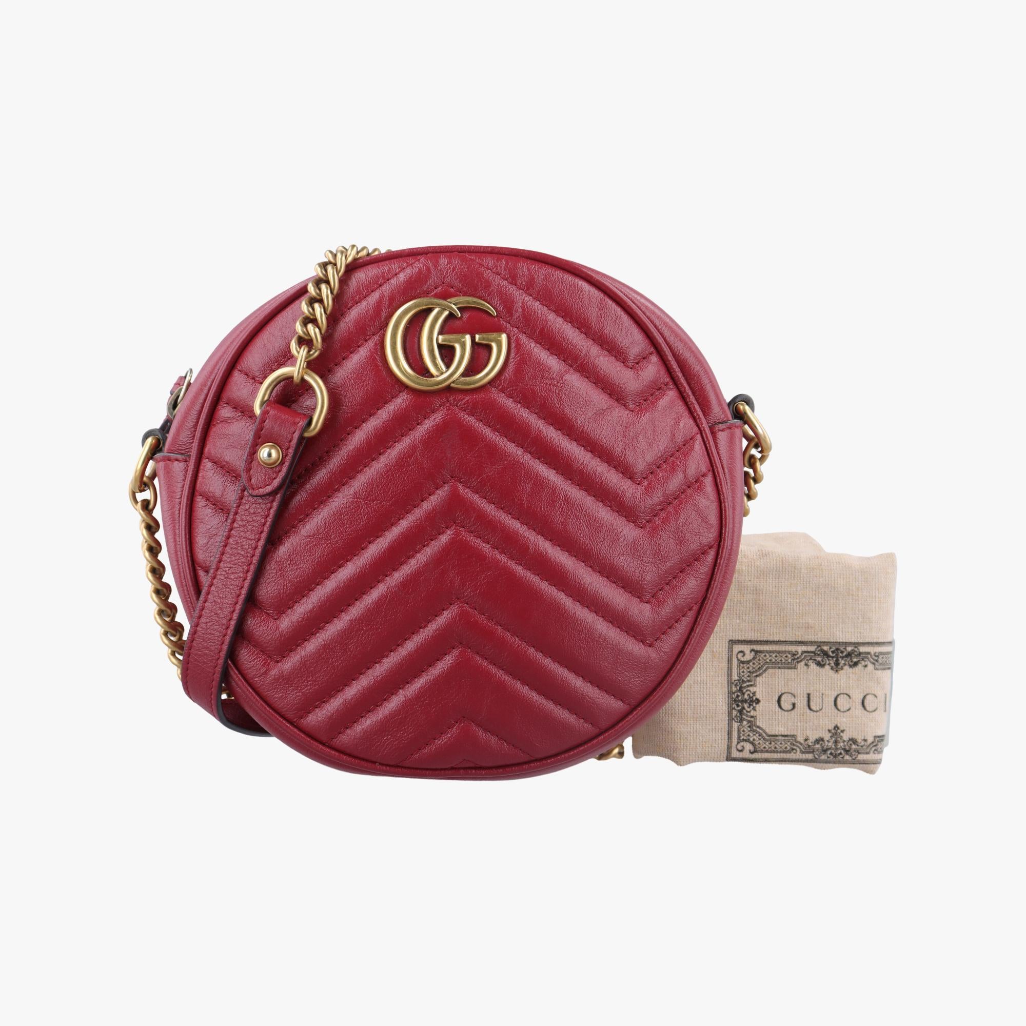 グッチ Gucci ショルダーバッグ レディース GGマーモント レッド レザー 550154 B028503360