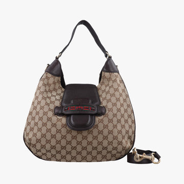 グッチ Gucci ショルダーバッグ レディース ドレスセージ ウェブ ホーボー カーキ レザー×ファブリック 296851 I013067269