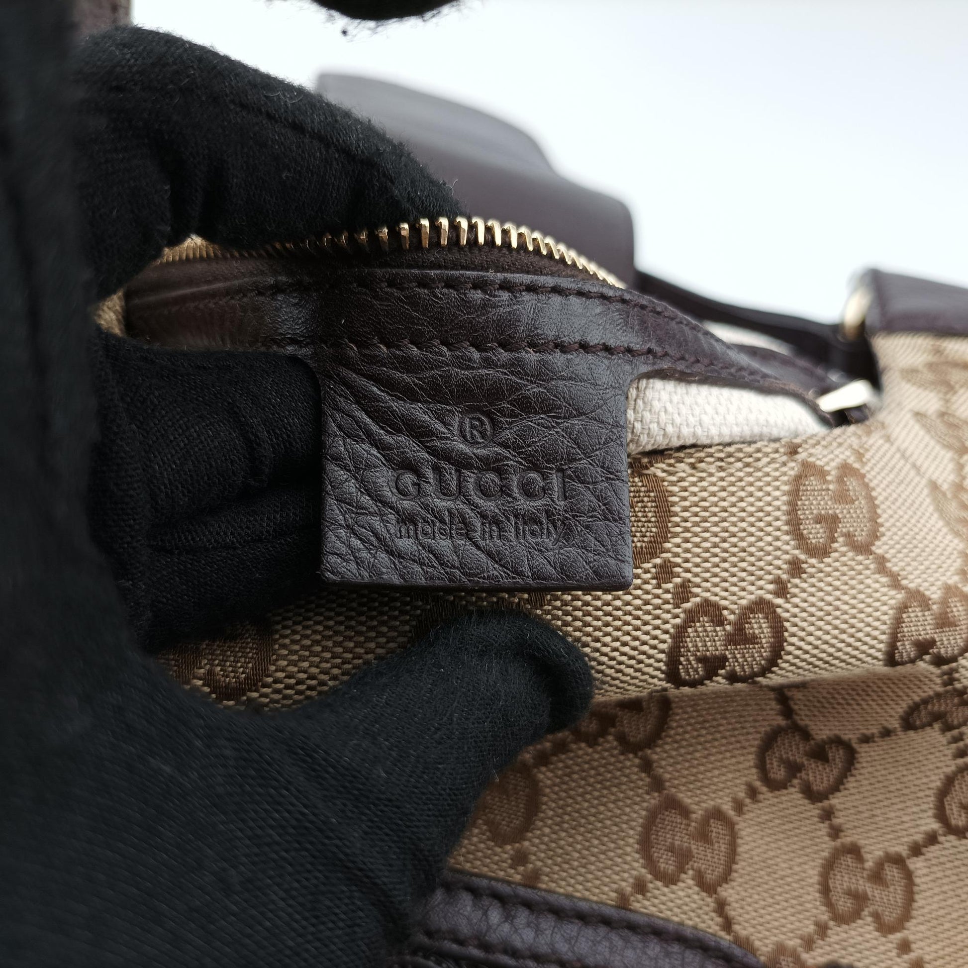 グッチ Gucci ショルダーバッグ レディース ドレスセージ ウェブ ホーボー カーキ レザー×ファブリック 296851 I013067269