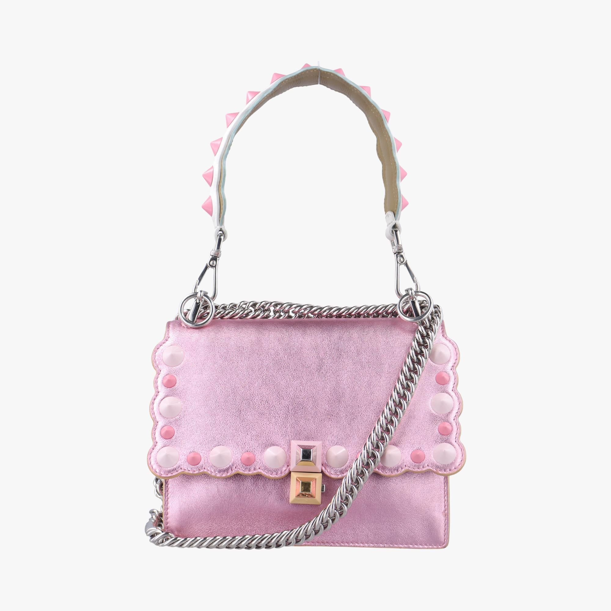 フェンディ Fendi ショルダーバッグ レディース スタッズ キャナイ ピンク レザー 8M0381-0Z8-178-8241