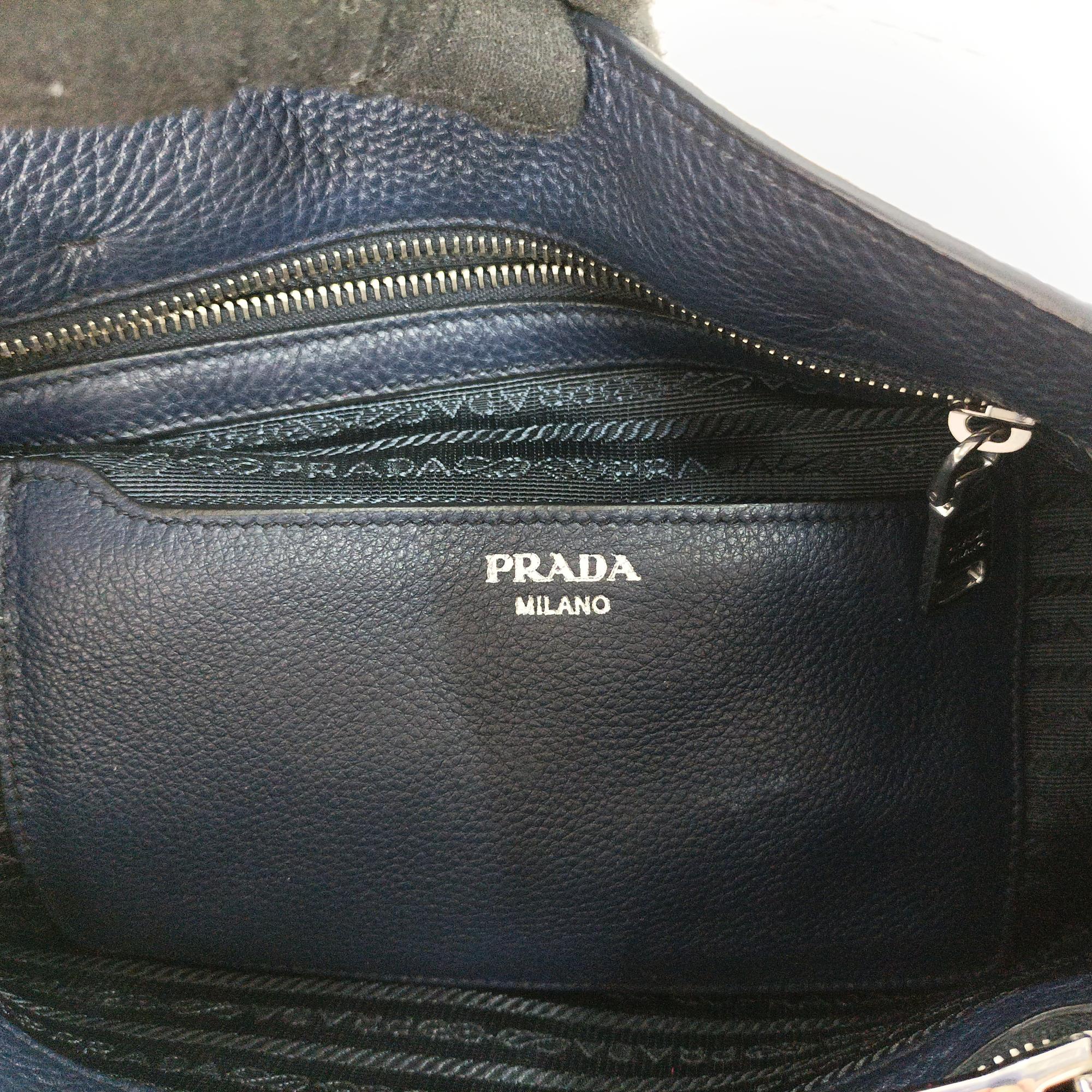 プラダ Prada ハンドバッグ レディース ヴィテロ フェニックス ブルー レザー BN2852 117 D