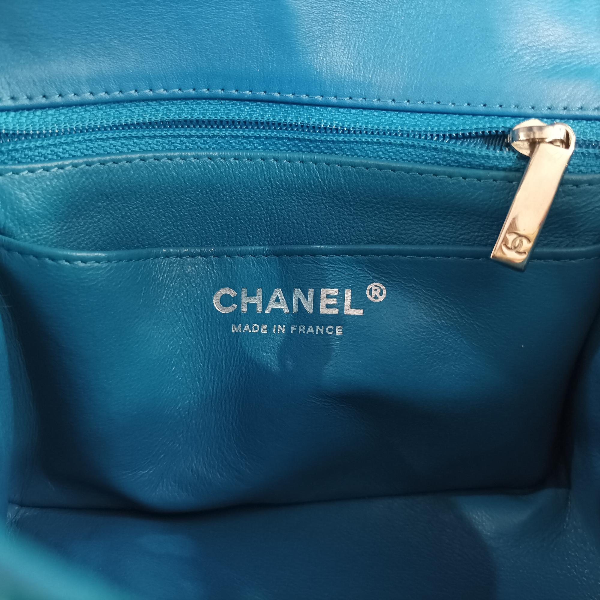 シャネル Chanel ショルダーバッグ レディース ミニマトラッセ ブルー パテント A35200 19397573