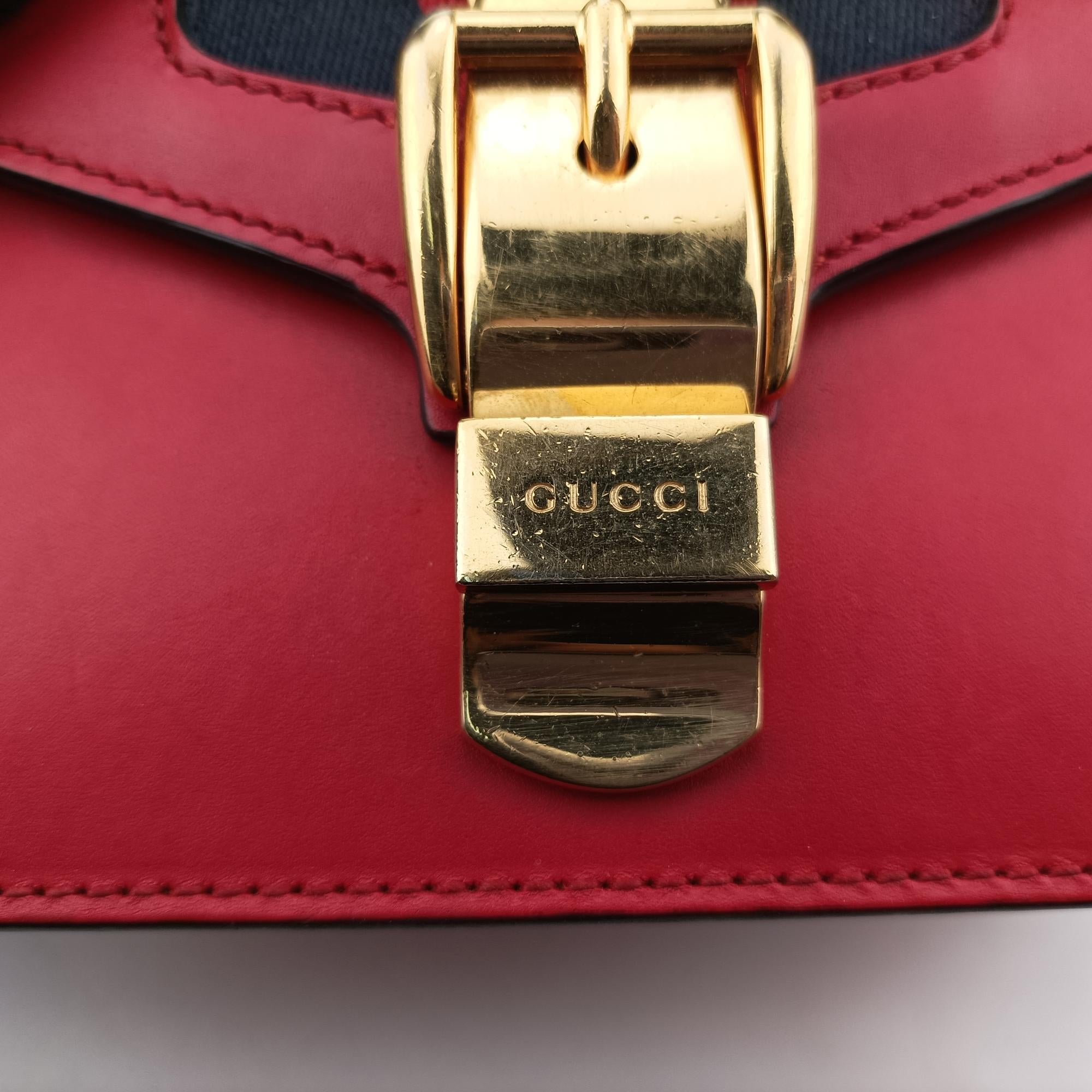 グッチ Gucci ショルダーバッグ レディース シルヴィ レッド レザー 431666 C021046468