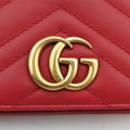 グッチ Gucci ショルダーバッグ レディース GGマーモント レッド レザー 488426