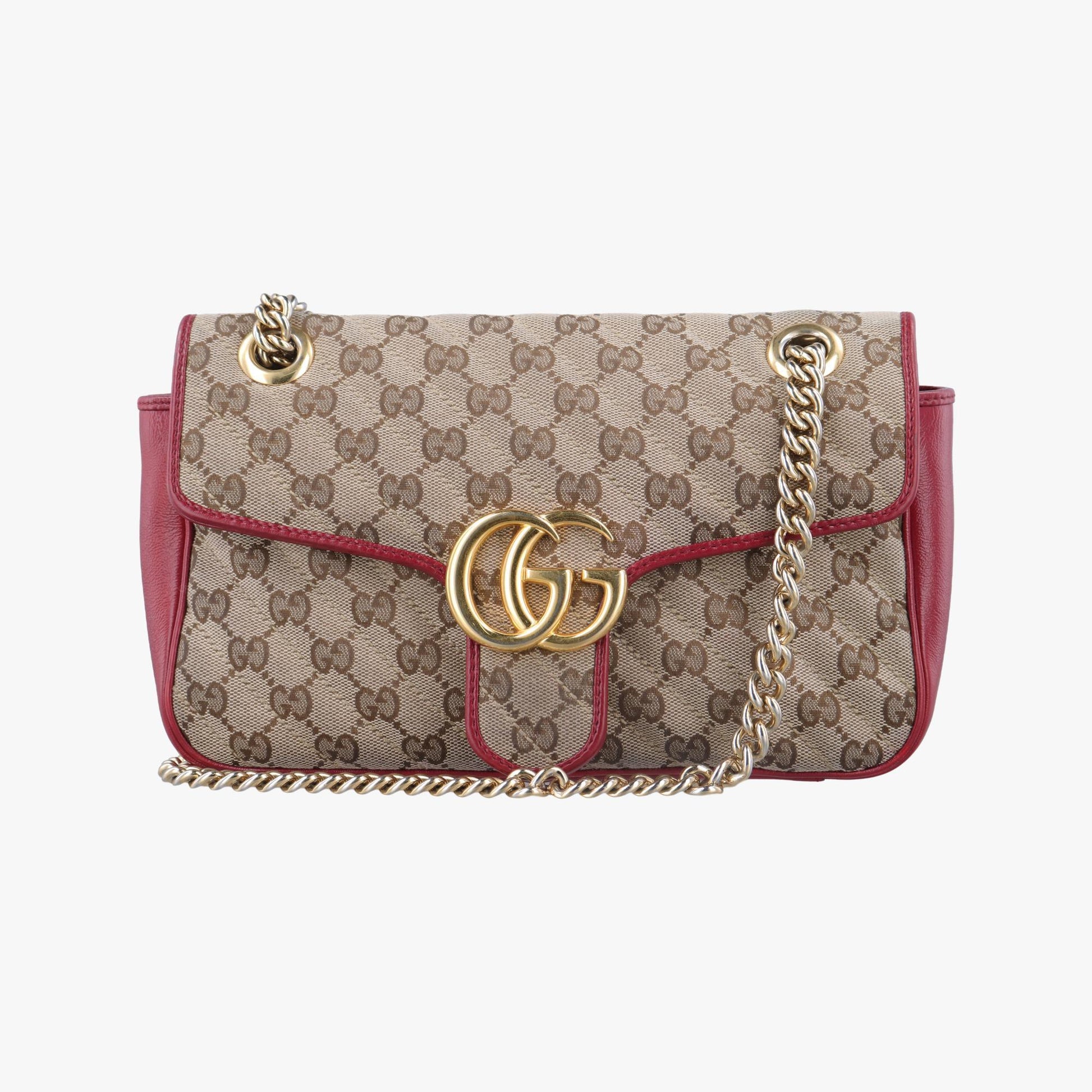 グッチ Gucci ショルダーバッグ レディース GGマーモント カーキ レザー×ファブリック 443497 D031473549