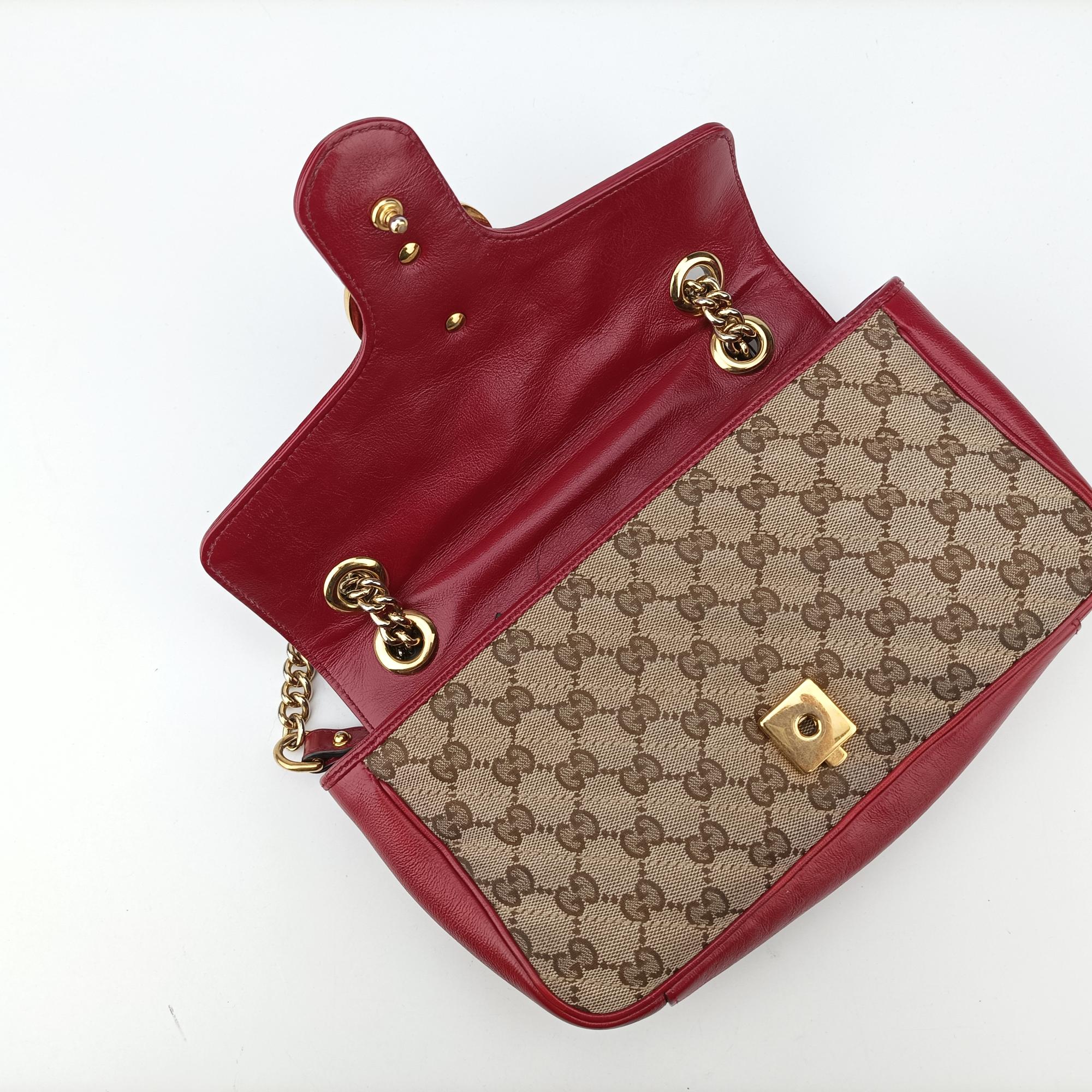 グッチ Gucci ショルダーバッグ レディース GGマーモント カーキ レザー×ファブリック 443497 D031473549