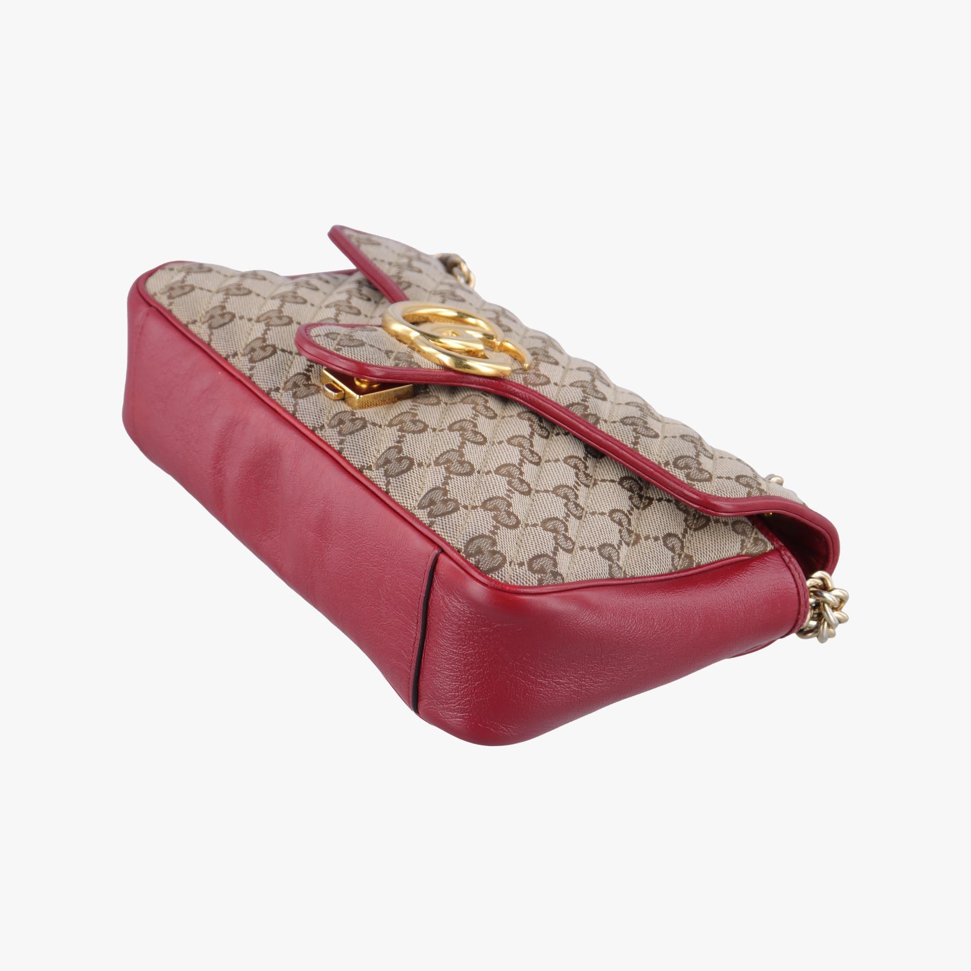 グッチ Gucci ショルダーバッグ レディース GGマーモント カーキ レザー×ファブリック 443497 D031473549