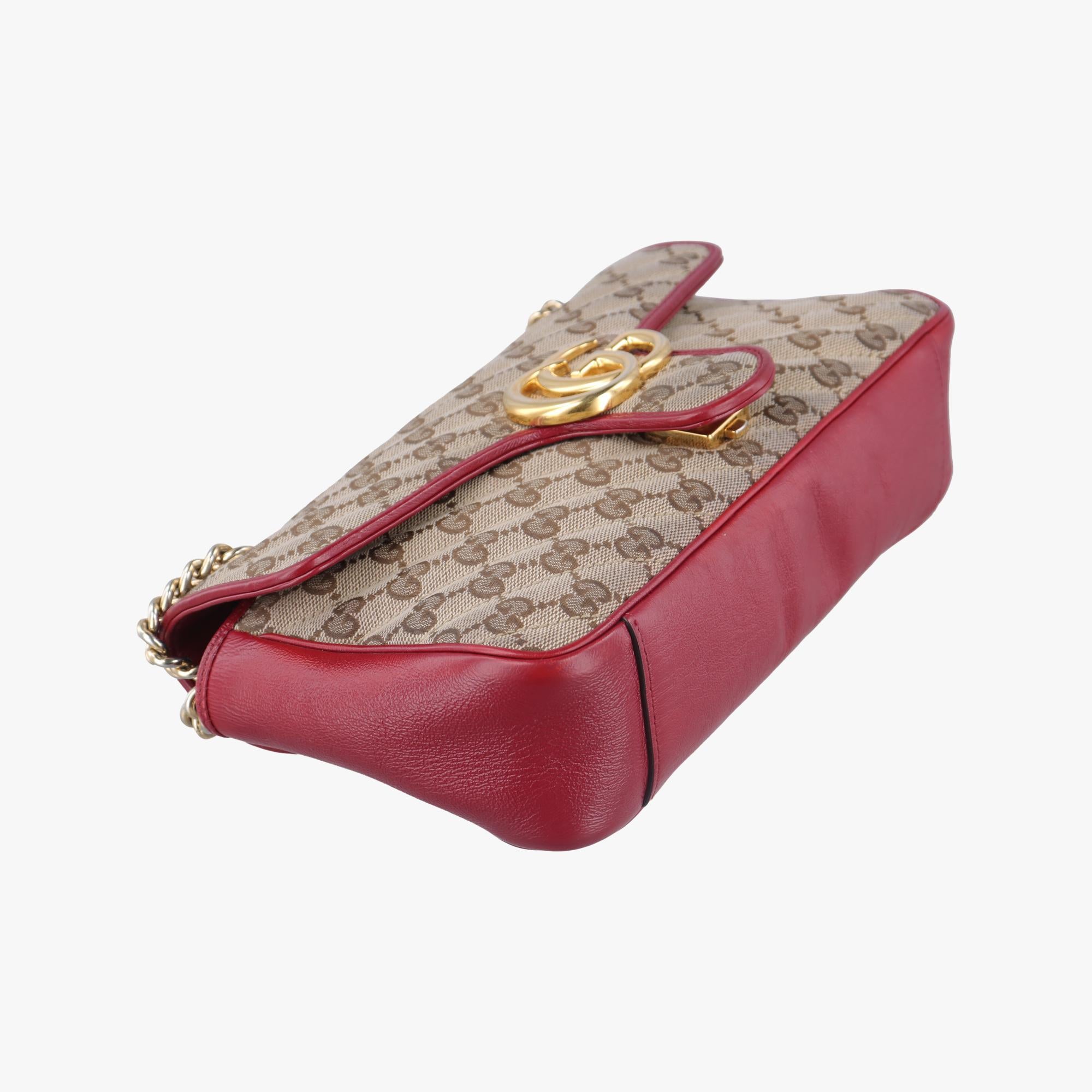 グッチ Gucci ショルダーバッグ レディース GGマーモント カーキ レザー×ファブリック 443497 D031473549